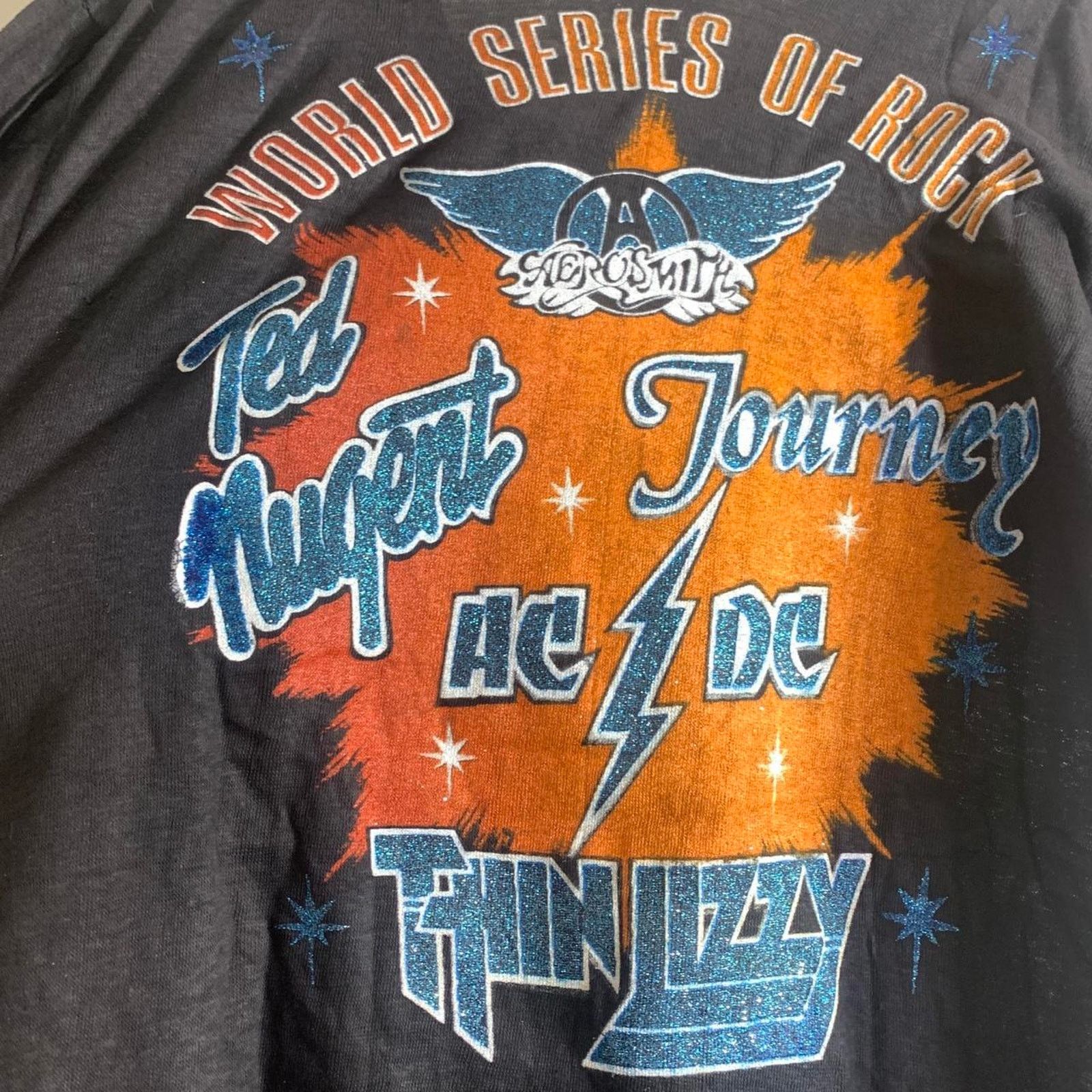 Vintage 1979 AEROSMITH TED NUGENT JOURNEY AC/DC THIN LIZZY tee shirt Size US M / EU 48-50 / 2 - 7 Thumbnail