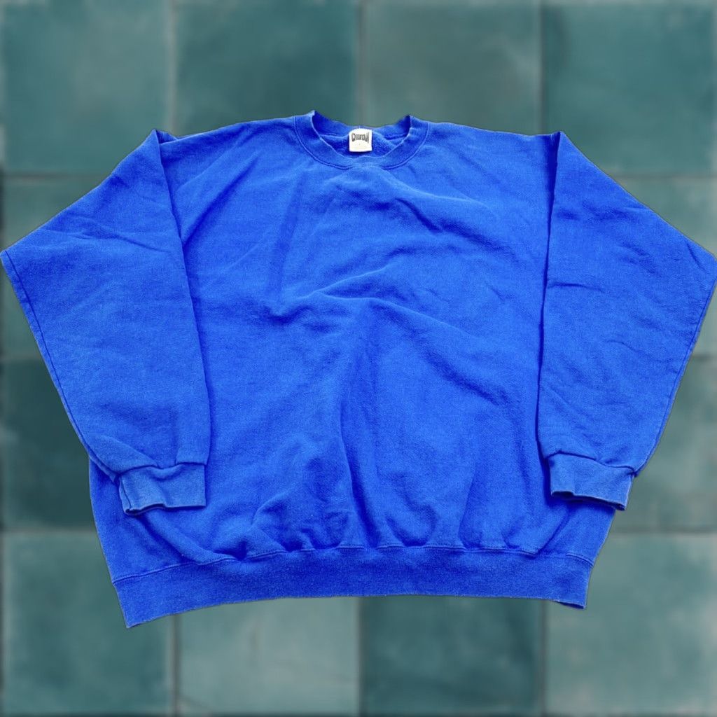 VINTAGE Cheetah Sweatshirt Mens XLT Blue Crew Neck Pullover Regular Size