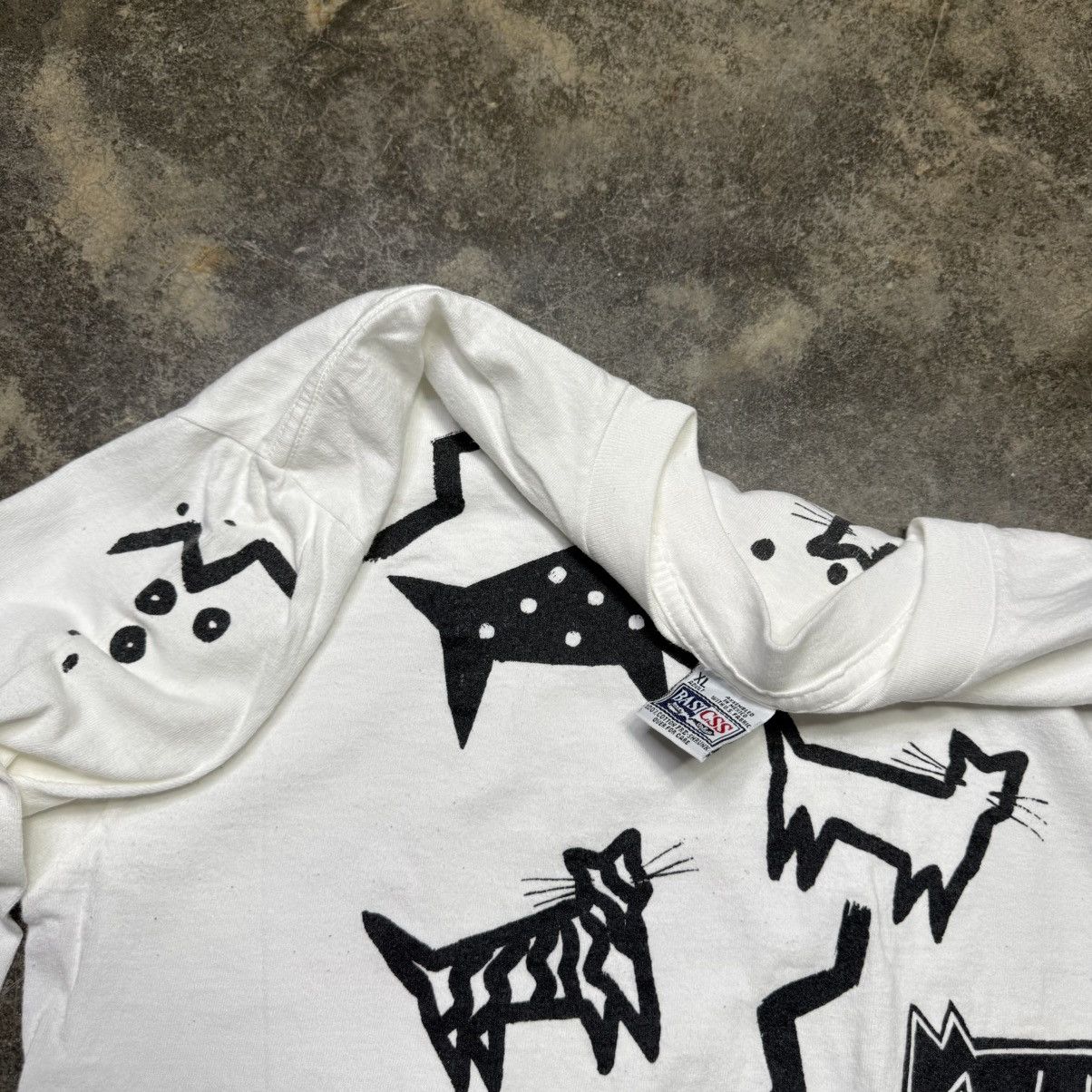 Vintage vintage longsleeve dog and cat weatern art tshirt Size US XL / EU 56 / 4 - 4 Thumbnail