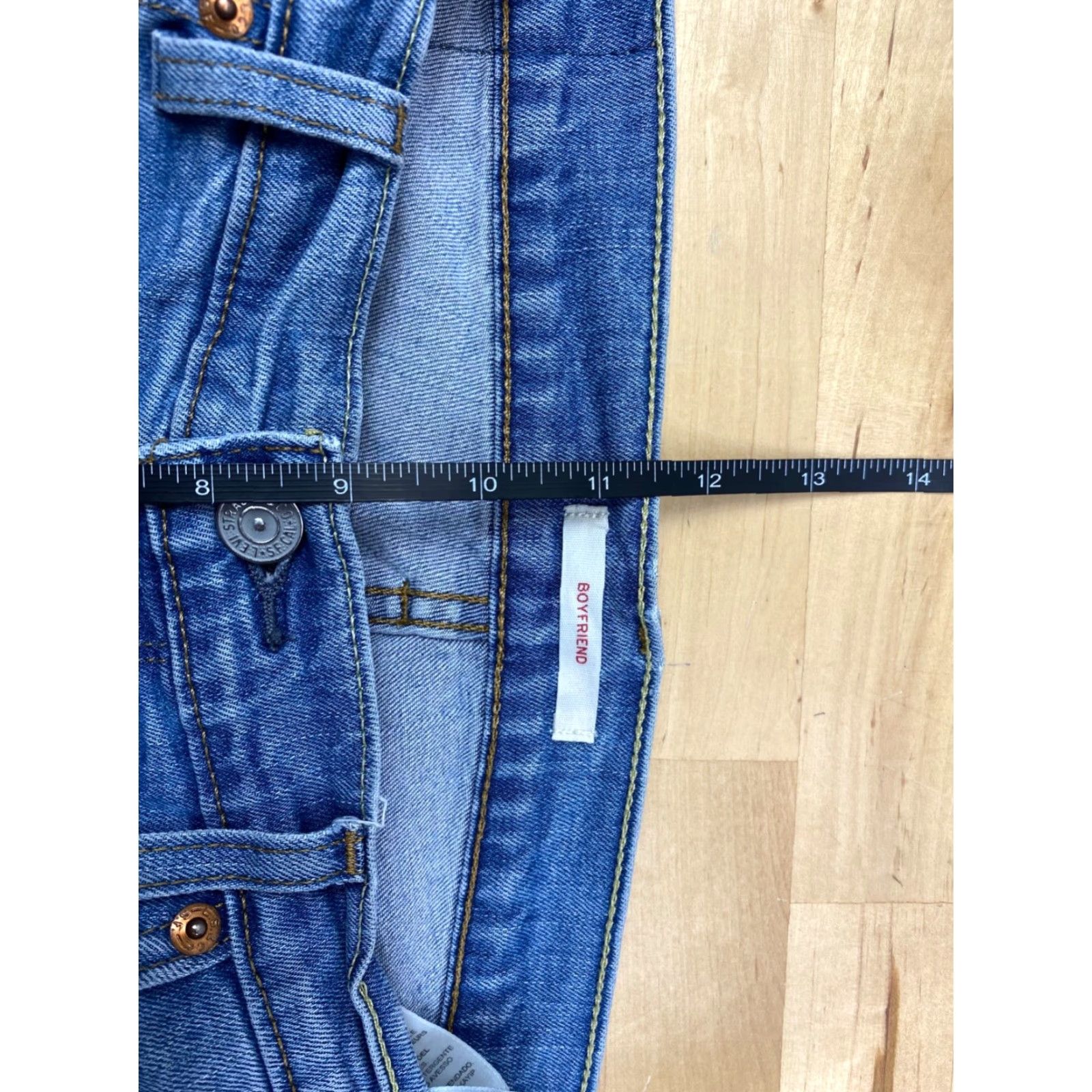 Levi's Levis Womens Boyfriend Jeans Size 28 Blue Light Wash Distressed Casual #5601 Size 28" / US 6 / IT 42 - 6 Thumbnail