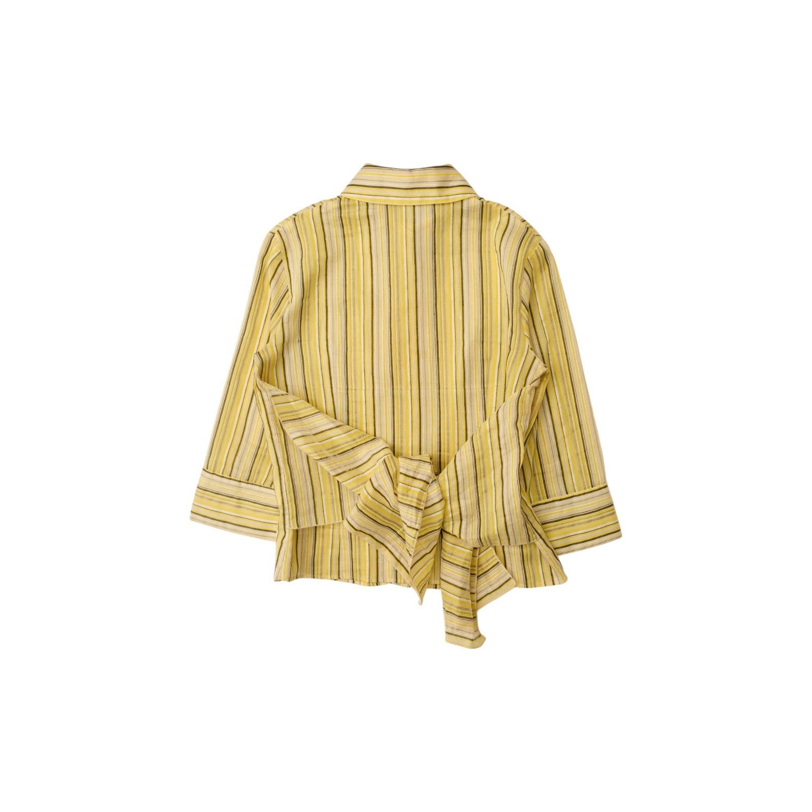 Valentino Yellow Striped Bow Tie Shirt Size M / US 6-8 / IT 42-44 - 2 Thumbnail