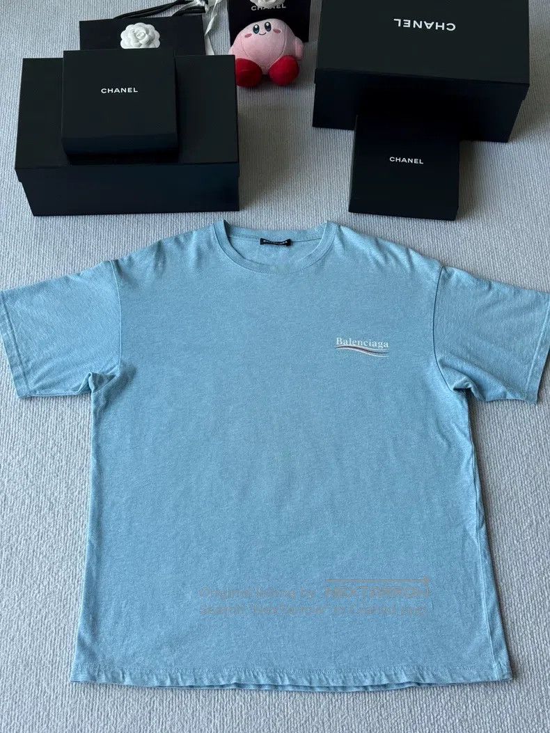 Balenciaga Balenciaga Misty blue Coke short sleeve Size US S / EU 44-46 / 1 - 1 Thumbnail