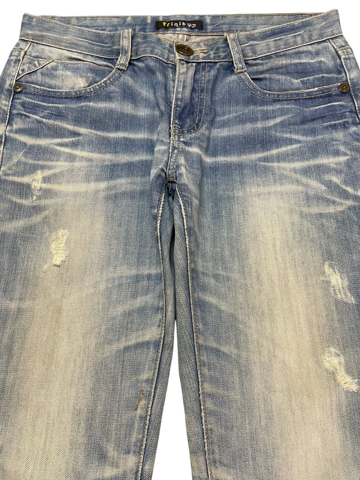 If Six Was Nine Vintage Japanese Brand Mud Faded Wash Distress Flare Jeans Size US 31 - 3 Thumbnail