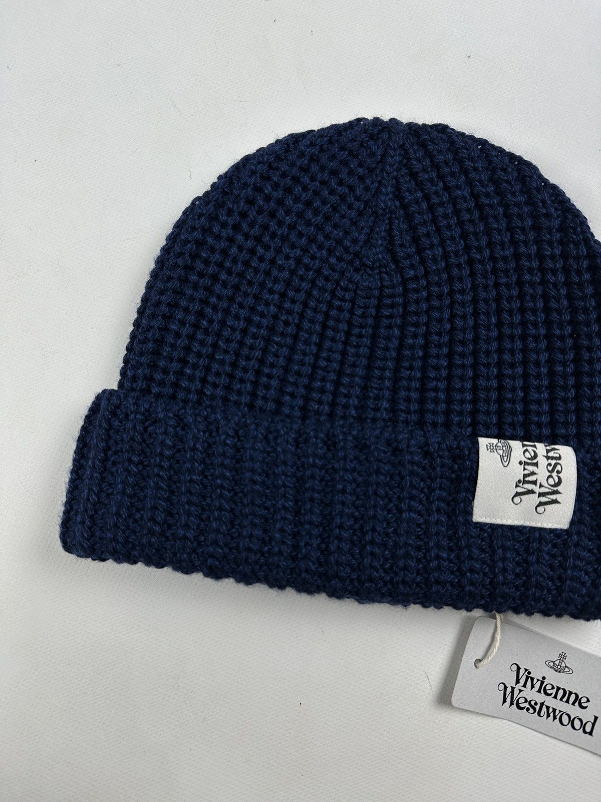 Vivienne Westwood NWT! Vivienne Westwood Navy Blue Classic Wool Beanie Hat Size ONE SIZE - 2 Thumbnail