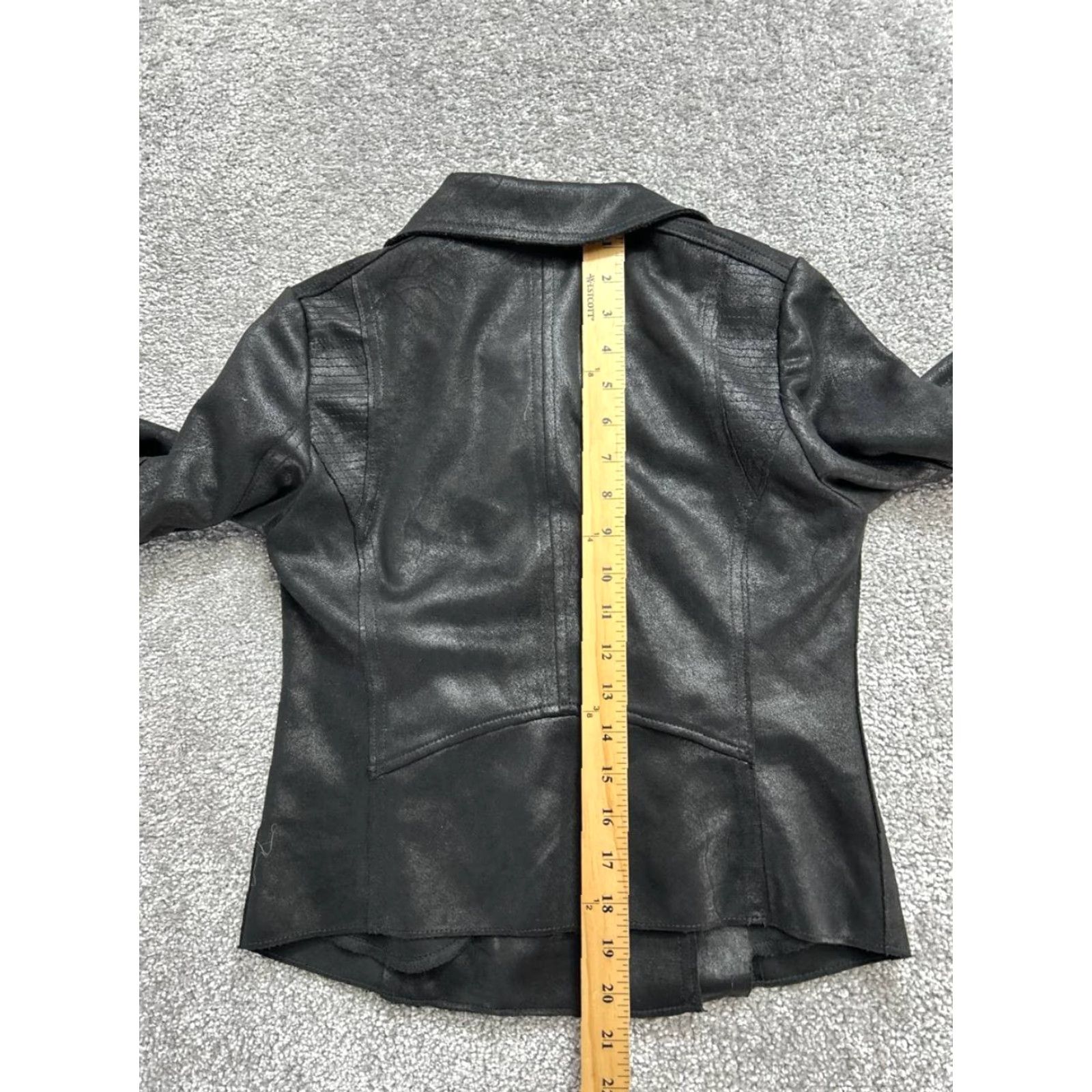 Vintage Evereve Marren Moto Jacket Womens XS Black Faux Leather Asymmetrical Zip Casual Size XS / US 0-2 / IT 36-38 - 3 Thumbnail