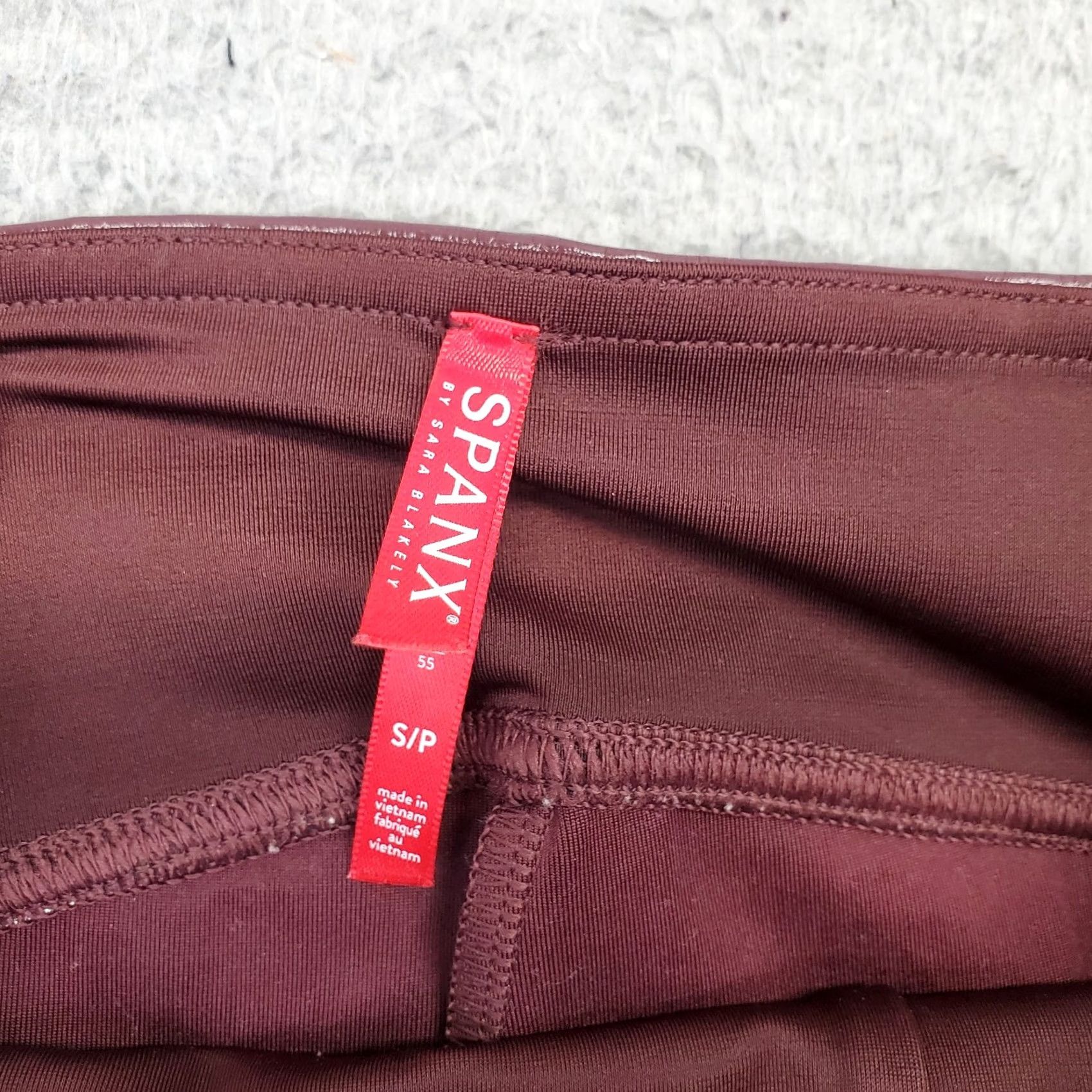Spanx Spanx by Sara Blakely Faux Patent Leather Leggings Womens S Burgundy High Waist Size 28" / US 6 / IT 42 - 6 Thumbnail