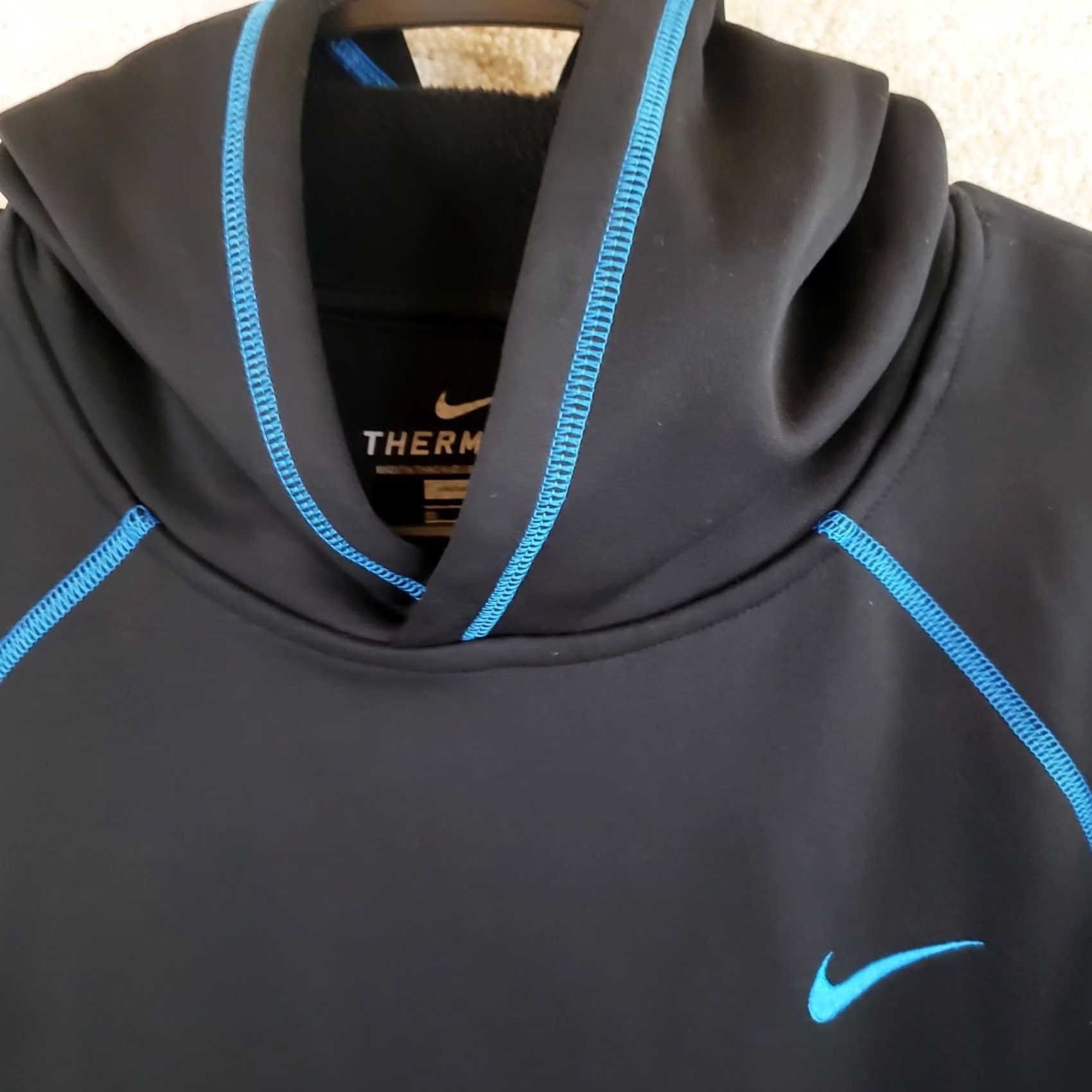 Nike Nike Hoodie Mens XL Black Therma-Fit Pullover Fleece Lined Jacket Pockets BlueT Size US XL / EU 56 / 4 - 5 Thumbnail