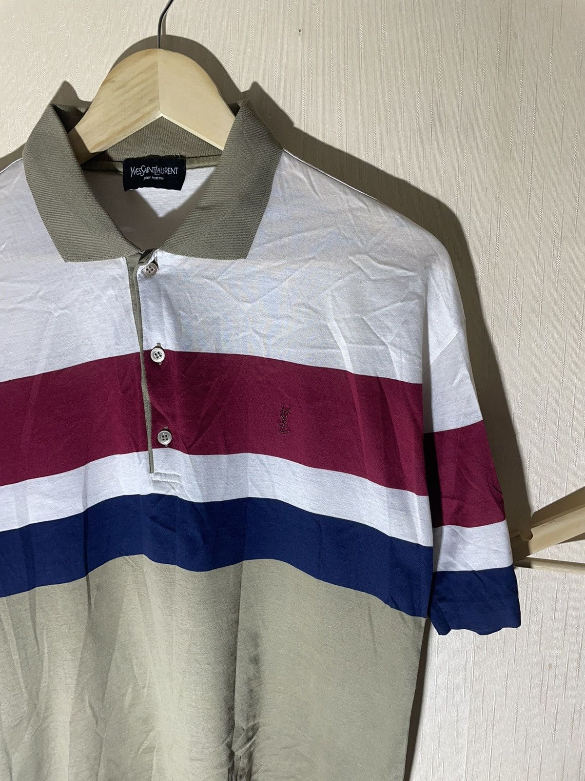 Vintage × Yves Saint Laurent Yves Saint Laurent vintage streetwear polo shirt Size US M / EU 48-50 / 2 - 2 Thumbnail