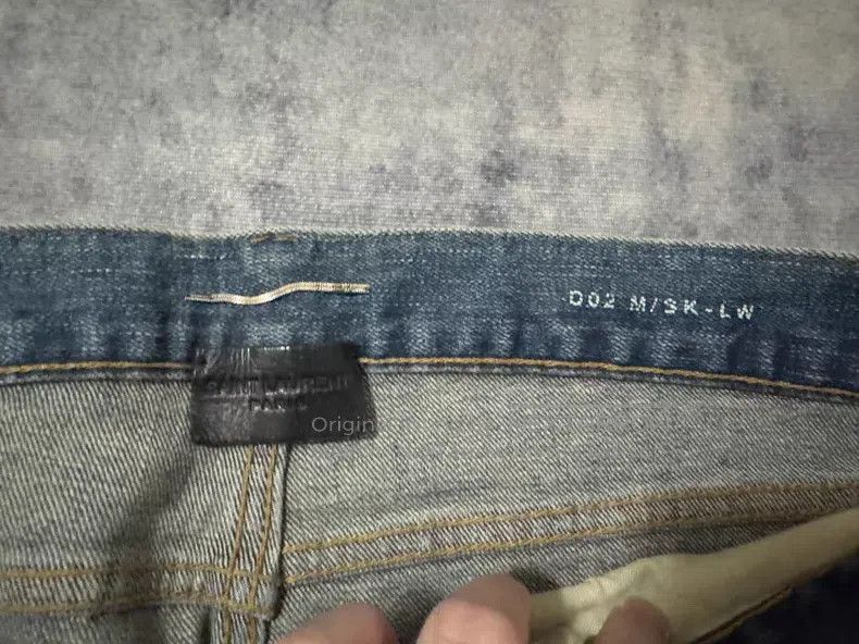 Saint Laurent Paris Saint Laurent Paris Dark Blue and Yellow Mud Faded Ghost C Size US 29 - 6 Thumbnail