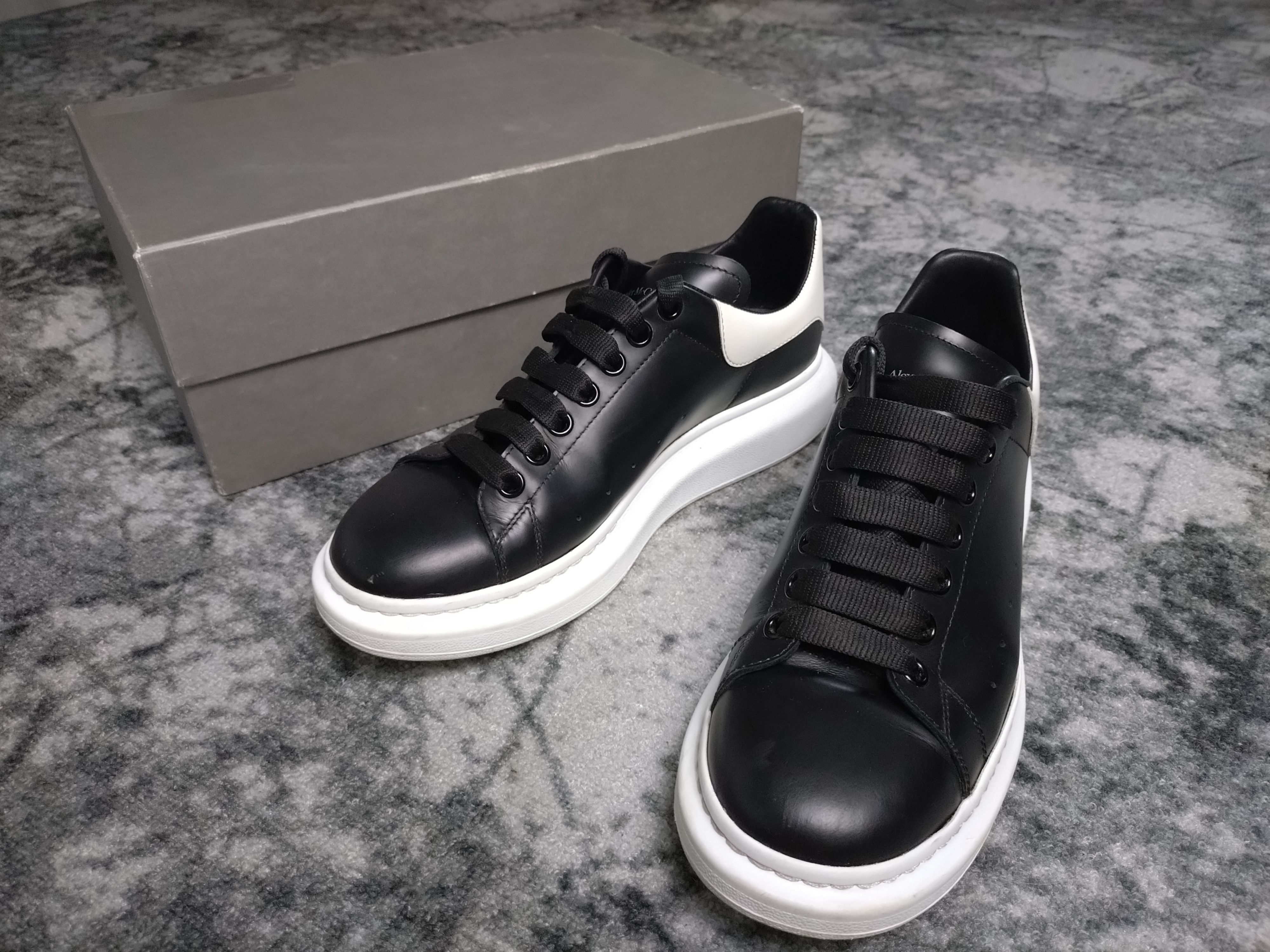 image of Alexander Mcqueen Black And White Oversized Sneakers, Men's (Size 9)