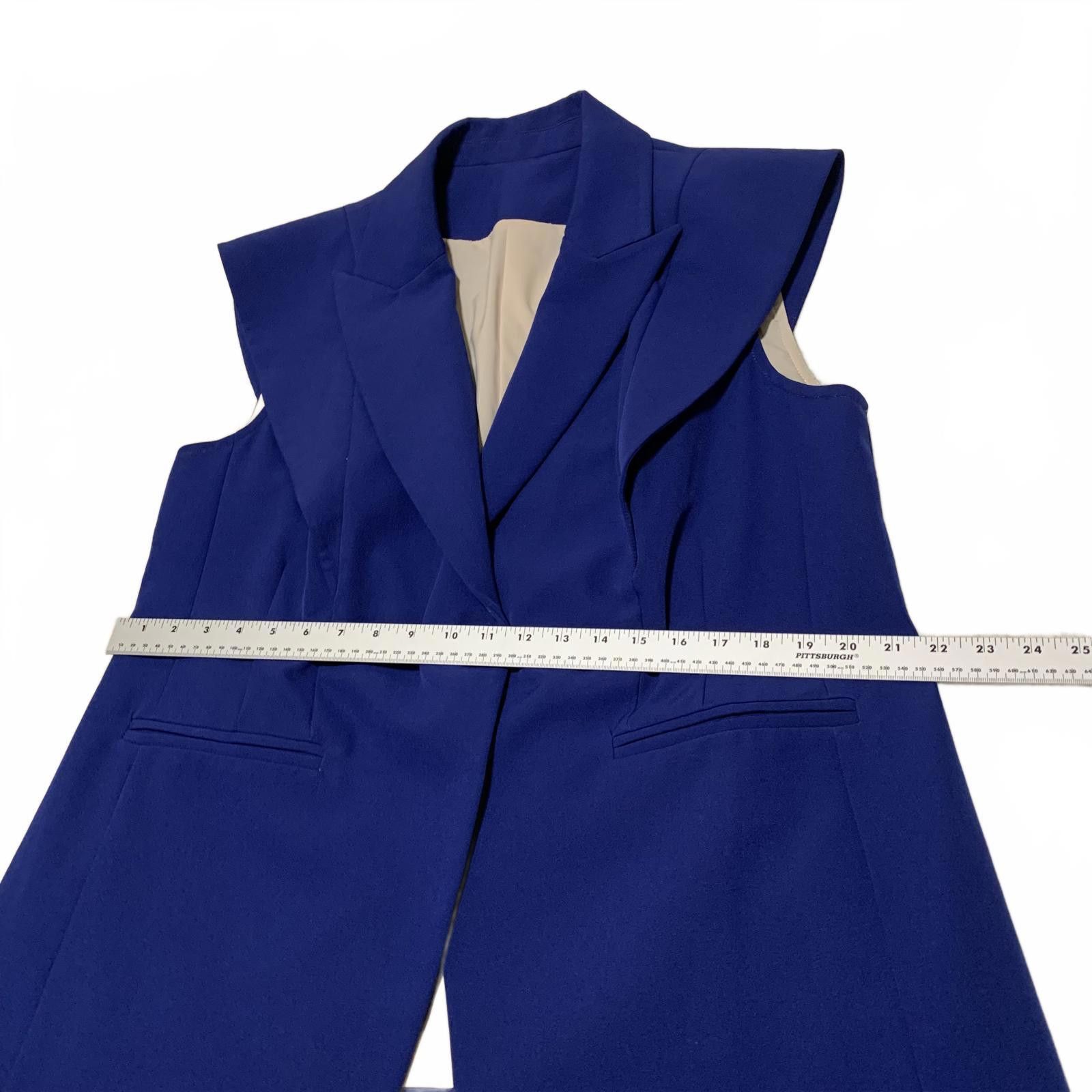 Unknown London Tailored Women's Sleeveless Lined Royal Blue Blazer Jacket Size M / US 6-8 / IT 42-44 - 6 Thumbnail