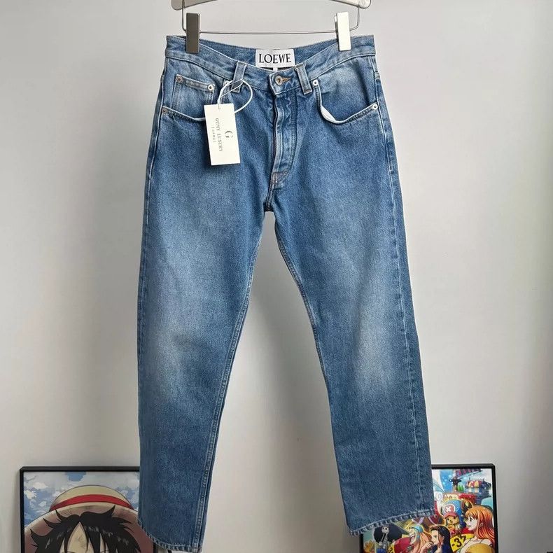 Loewe Loewe Blue leather label logo pocket embroidered jeans Size 24" / US 00 / IT 34 - 1 Thumbnail