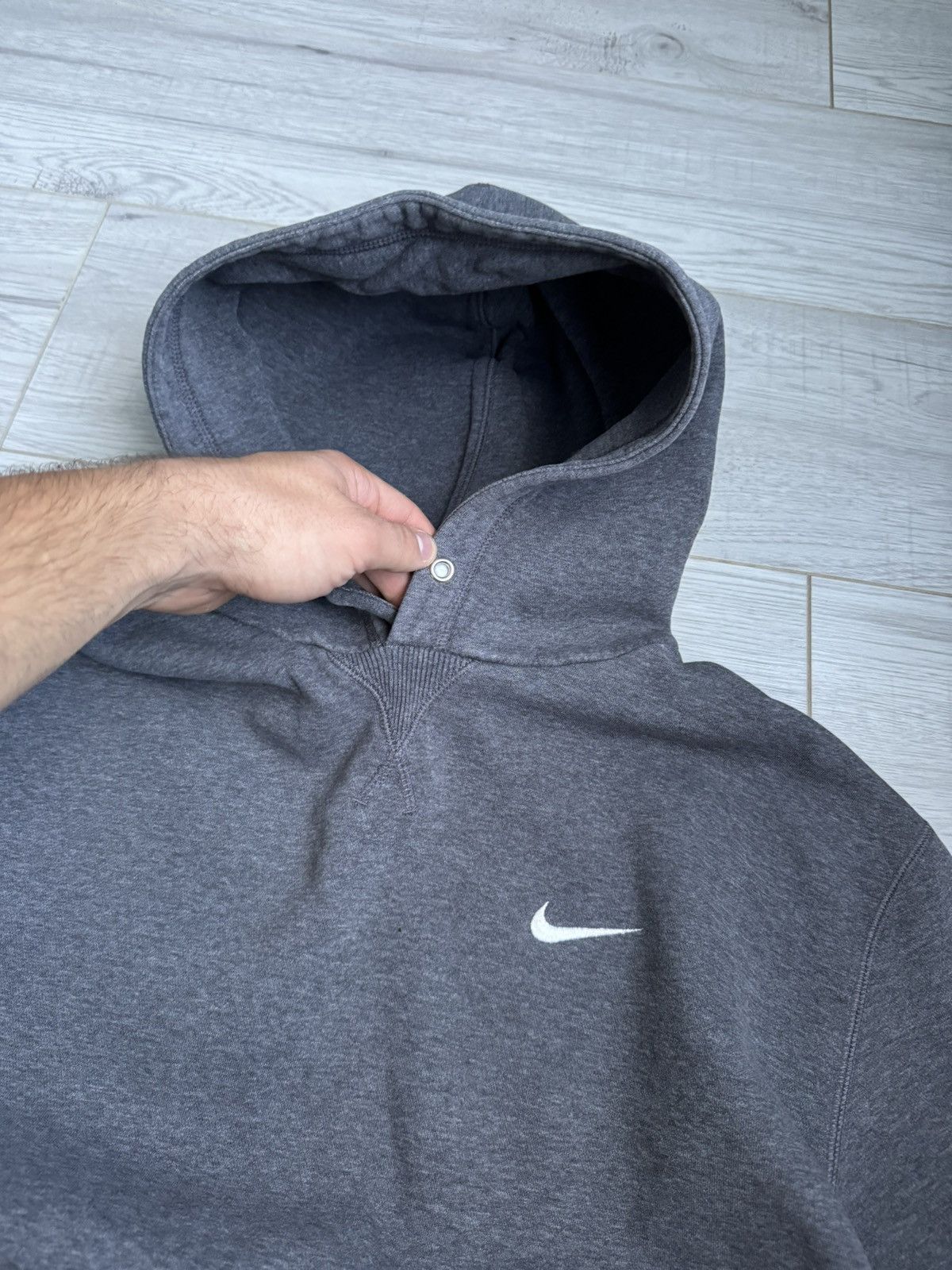 Nike × Vintage Vintage Oversized Hoodie Nike Logo Swoosh Size US XXL / EU 58 / 5 - 3 Thumbnail