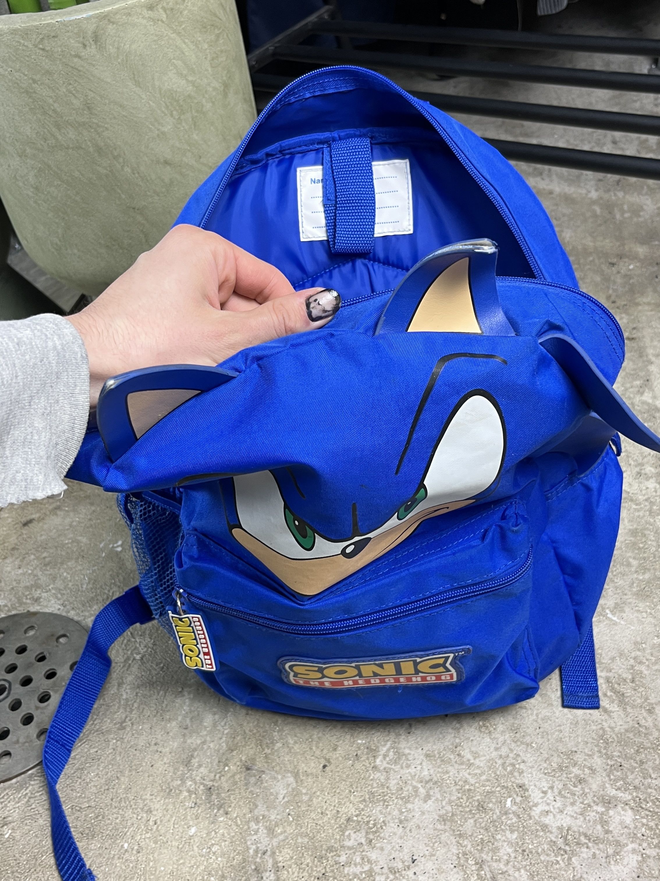 Vintage 2000s SONIC THE HEDGEHOG FACE BACKPACK - № 6204 Size ONE SIZE - 4 Thumbnail