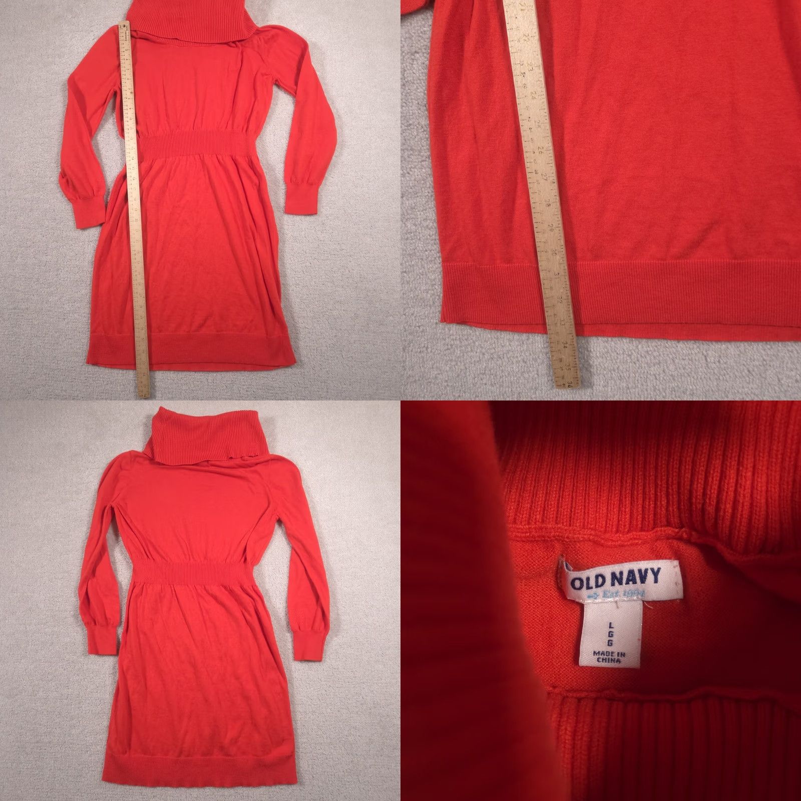 Old Navy Old Navy Knit Turtleneck Sweater Dress Womens Large Orange Long Sleeve Size L / US 10 / IT 46 - 8 Thumbnail