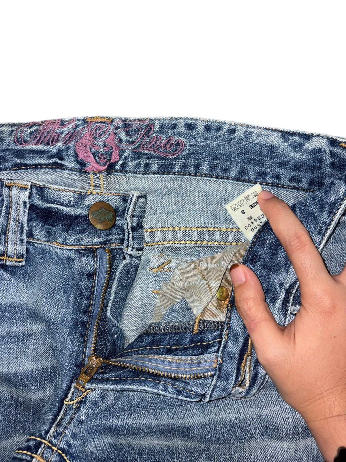 Diesel Vintage Japanese Brand Distressed Low Rise Flare Jeans Size 28" / US 6 / IT 42 - 5 Thumbnail