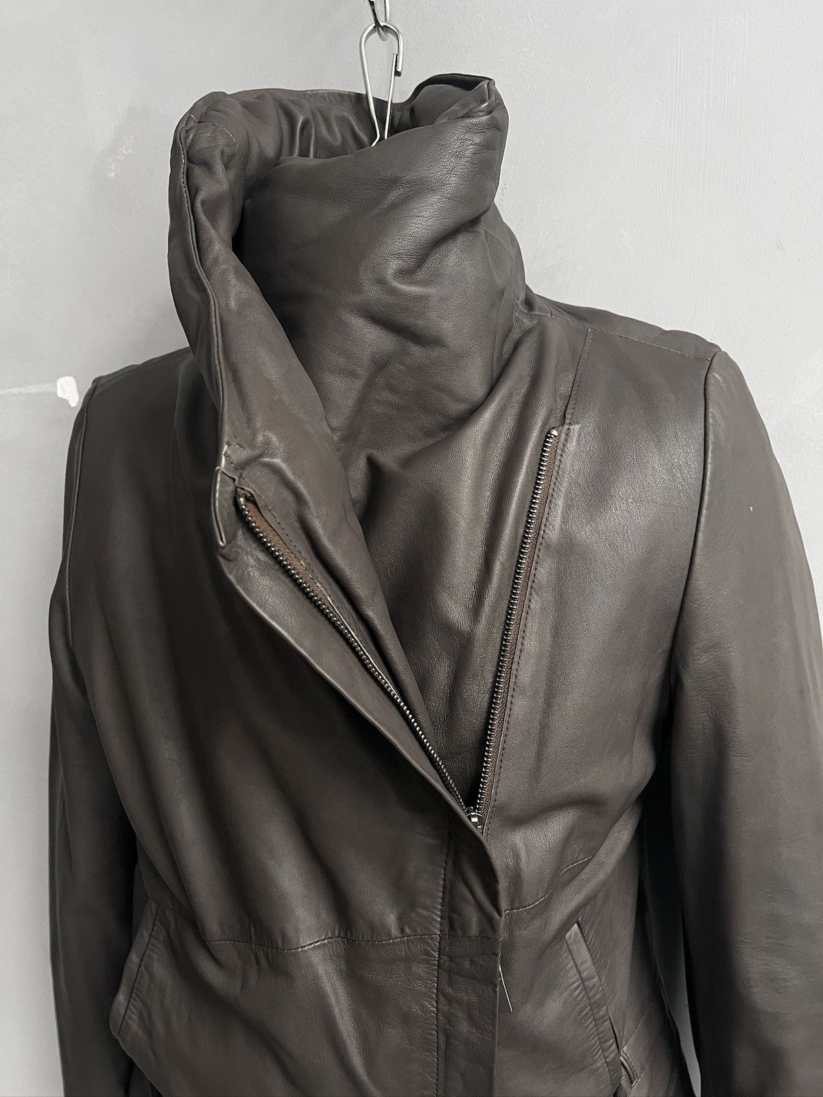 14th Addiction Asymmetrical leather biker jacket hype gothic avant garde Size US M / EU 48-50 / 2 - 2 Thumbnail