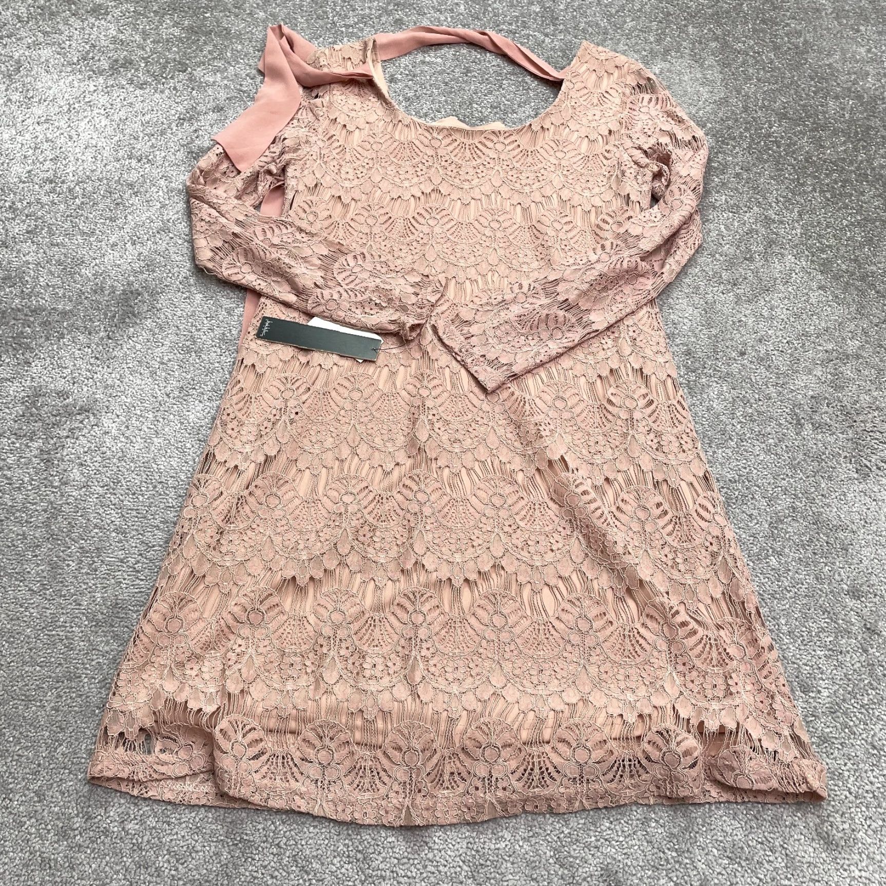 Nicole Miller VINTAGE Nicole Miller Studio Lace Shift Dress Womens 8 Pink Long Sleeve Casual Office Wedding NWT Size M / US 6-8 / IT 42-44 - 2 Thumbnail
