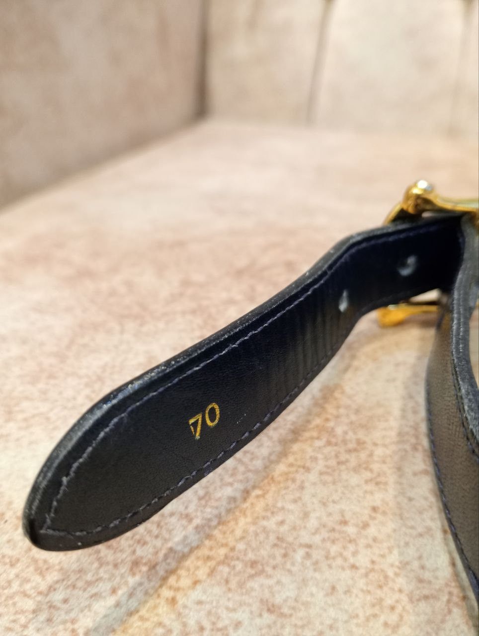 Gucci VINTAGE GUCCI LEATHER BELT WITH GOLD-TONE BUCKLE SIZE 70 Size ONE SIZE - 7 Thumbnail