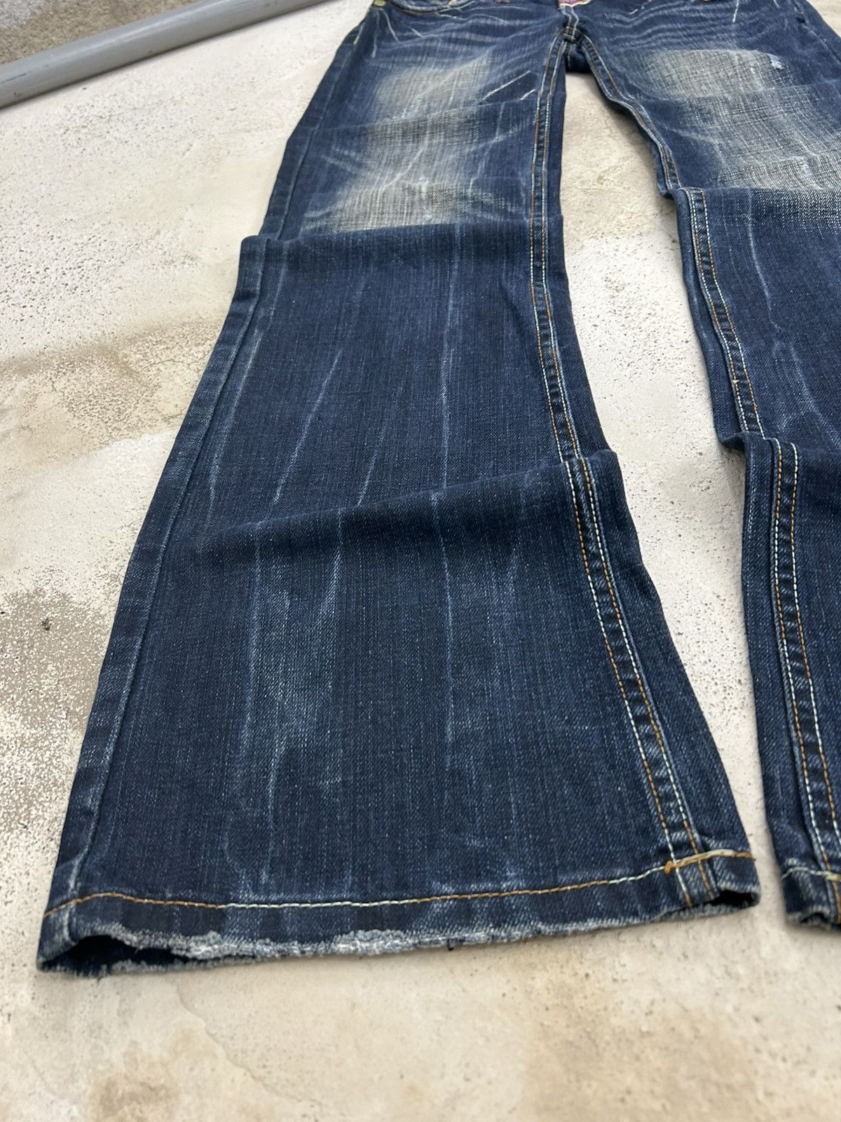If Six Was Nine Super Flare Swell N Denim Japan Mud Washed Whisker Low Rise Size US 31 - 4 Thumbnail