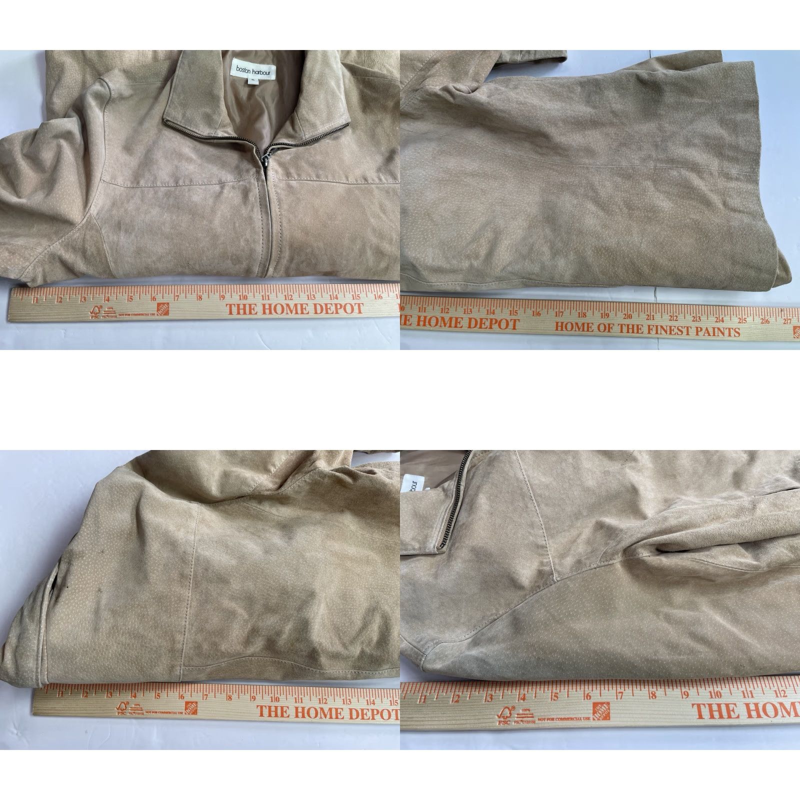 Vintage Boston Harbour Beige Suede Genuine Leather Zip Jacket Mens Size XL Size US XL / EU 56 / 4 - 8 Thumbnail