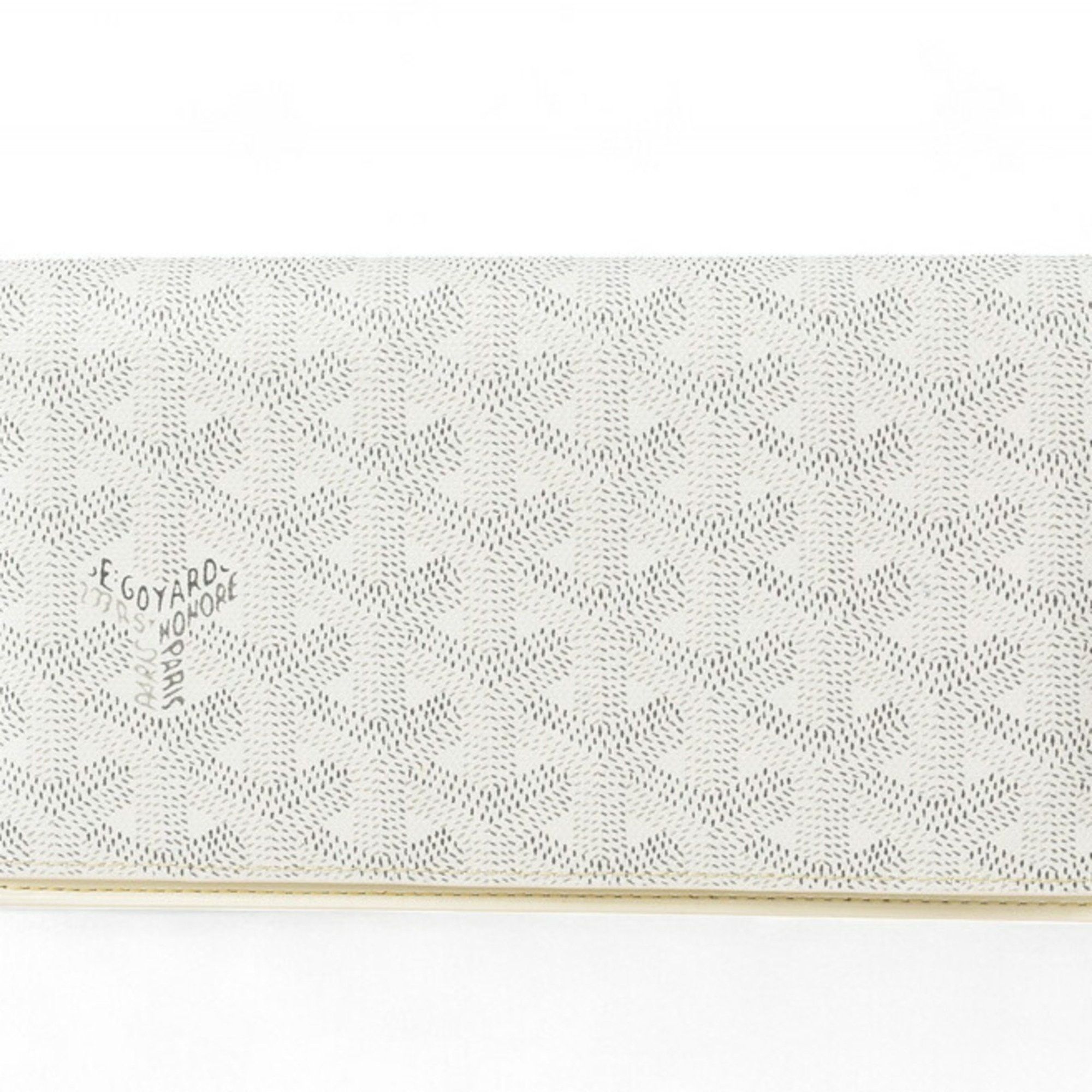 GOYARD Long Wallet RICHELIEU Herringbone White