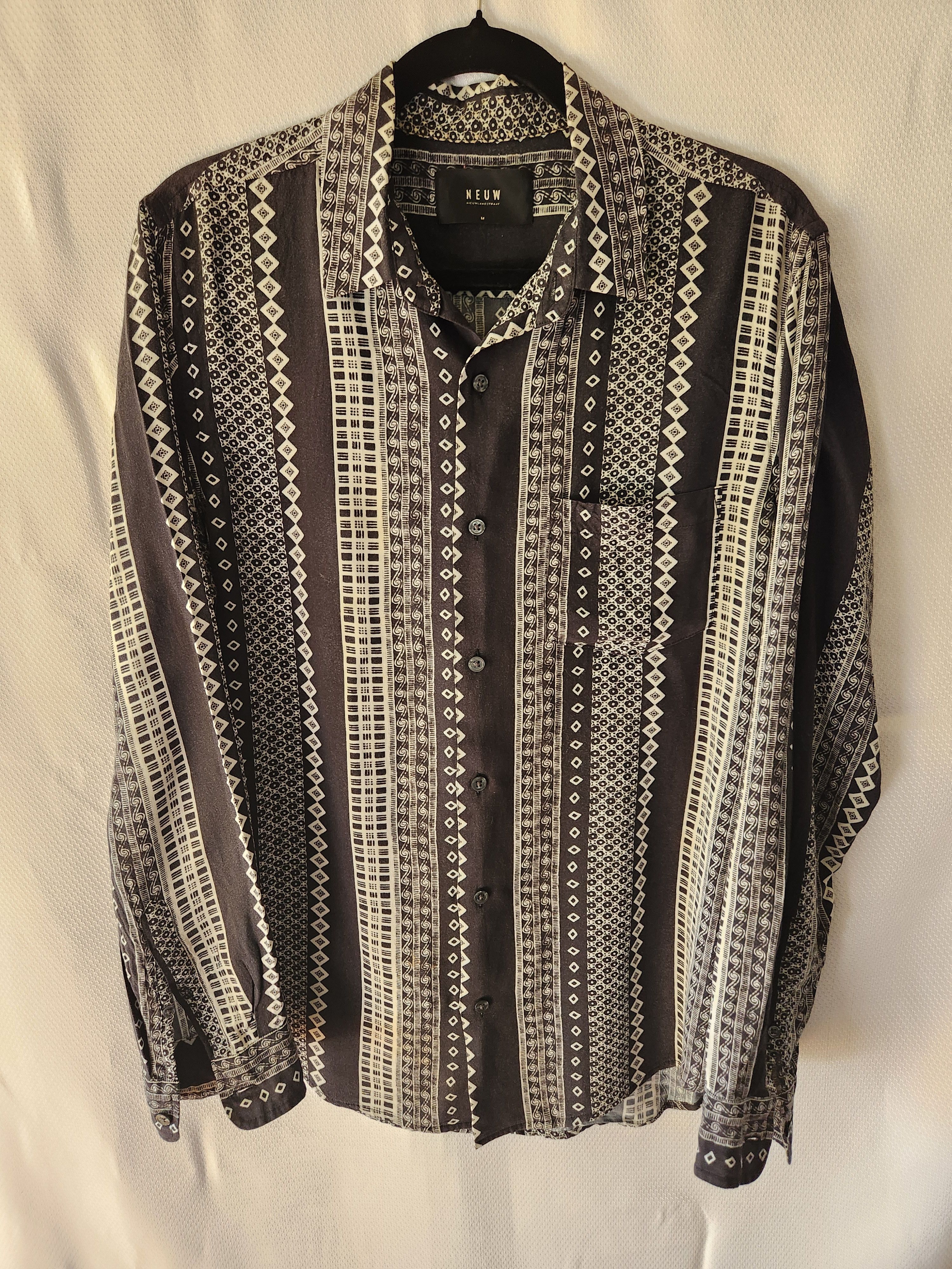 NEUW Denim Vintage Geometric Designed Button Front Shirt Size US XL / EU 56 / 4 - 1 Thumbnail