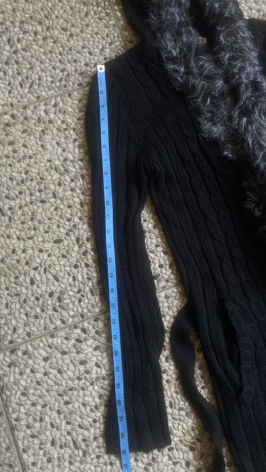 If Six Was Nine Gothic Semantic Design Faux Fur Trim Knit Hooded Cardigan Size US M / EU 48-50 / 2 - 10 Thumbnail