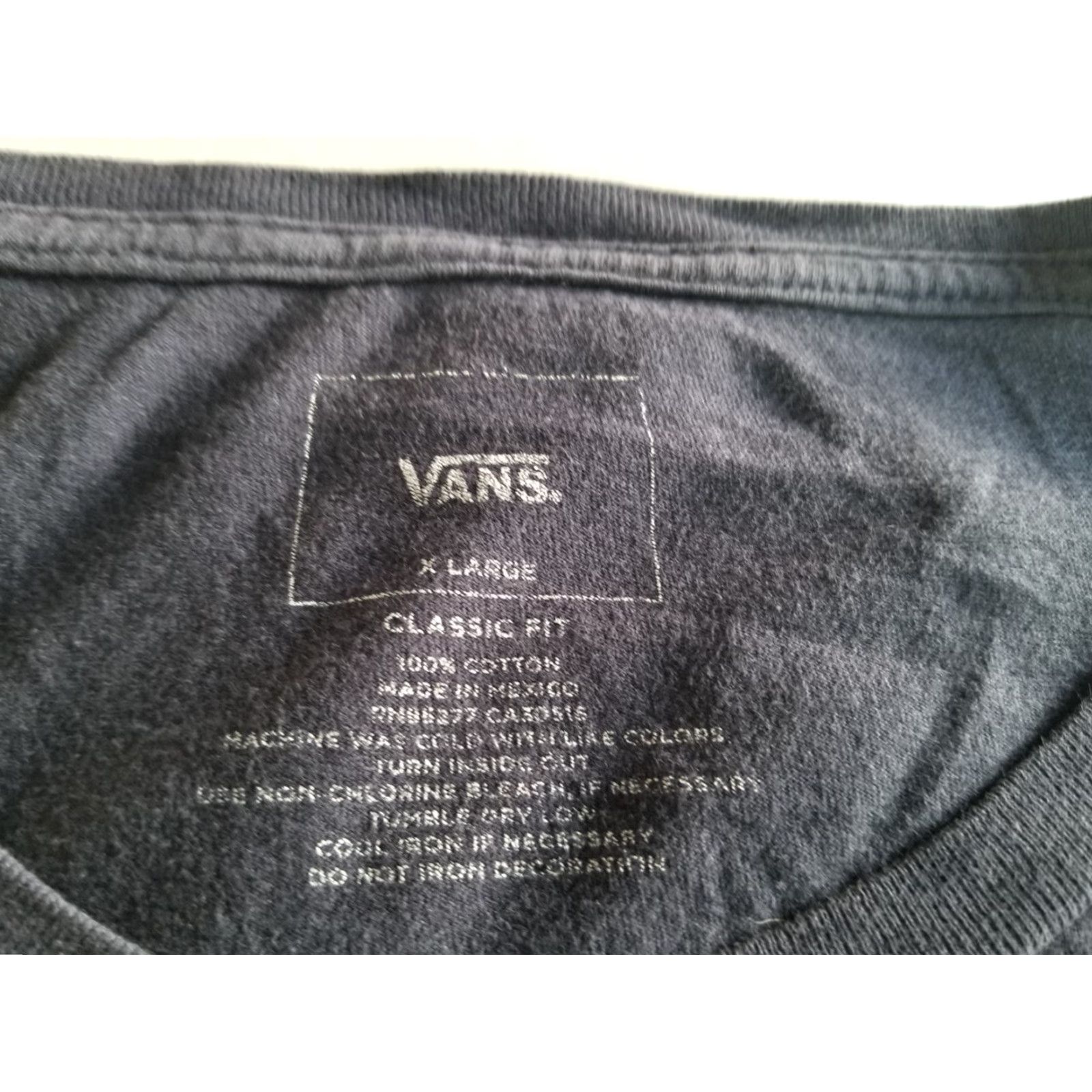 Vans Vans T-Shirt Mens XL Short Sleeve Blue Distressed Logo Crosspointe Brea Rose Canvas Cotton Athletic Regular Vintage No Size US XL / EU 56 / 4 - 7 Thumbnail