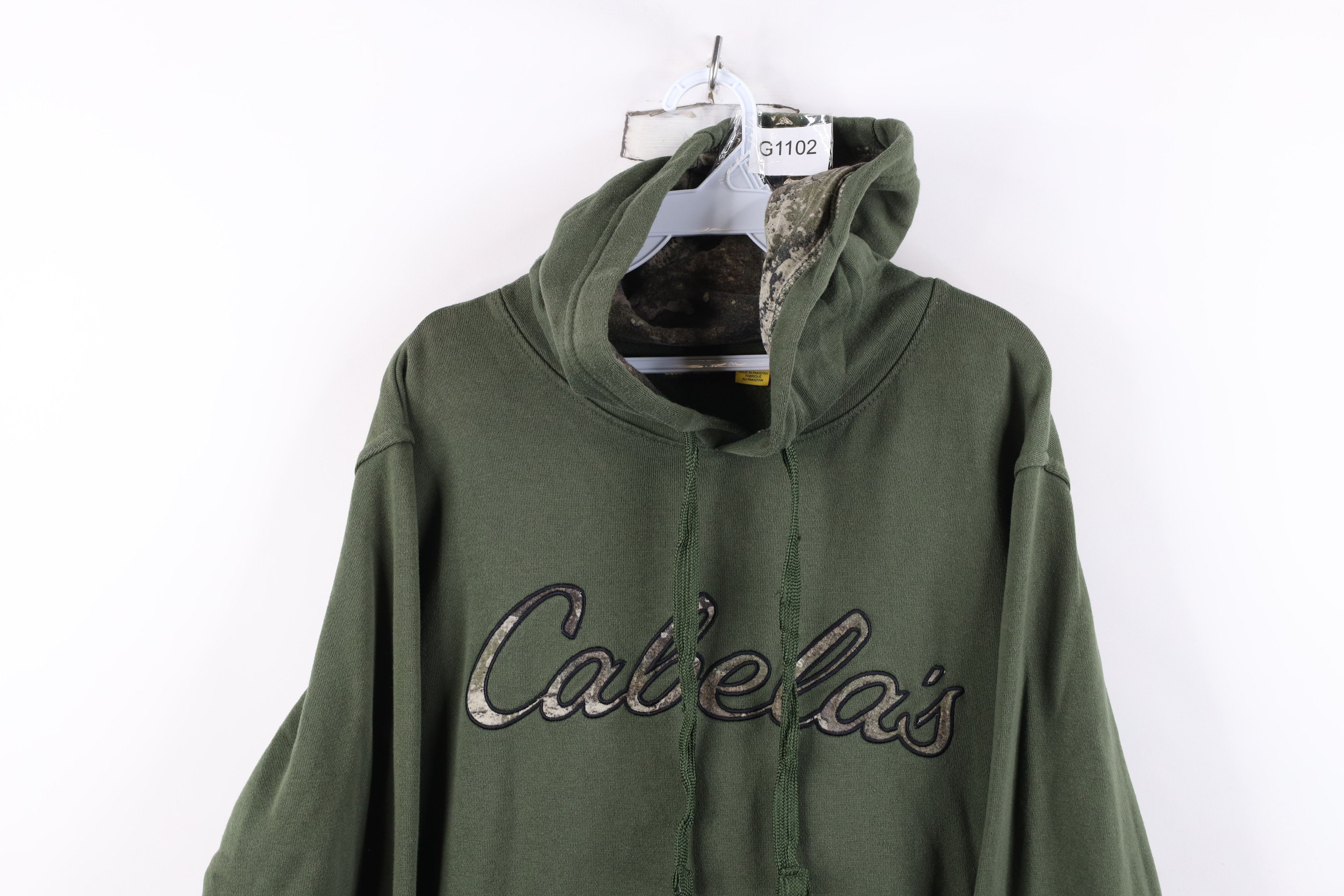 Cabelas Vintage Y2K Cabelas Spell Out Script Camouflage Hoodie Green Size US M / EU 48-50 / 2 - 2 Thumbnail