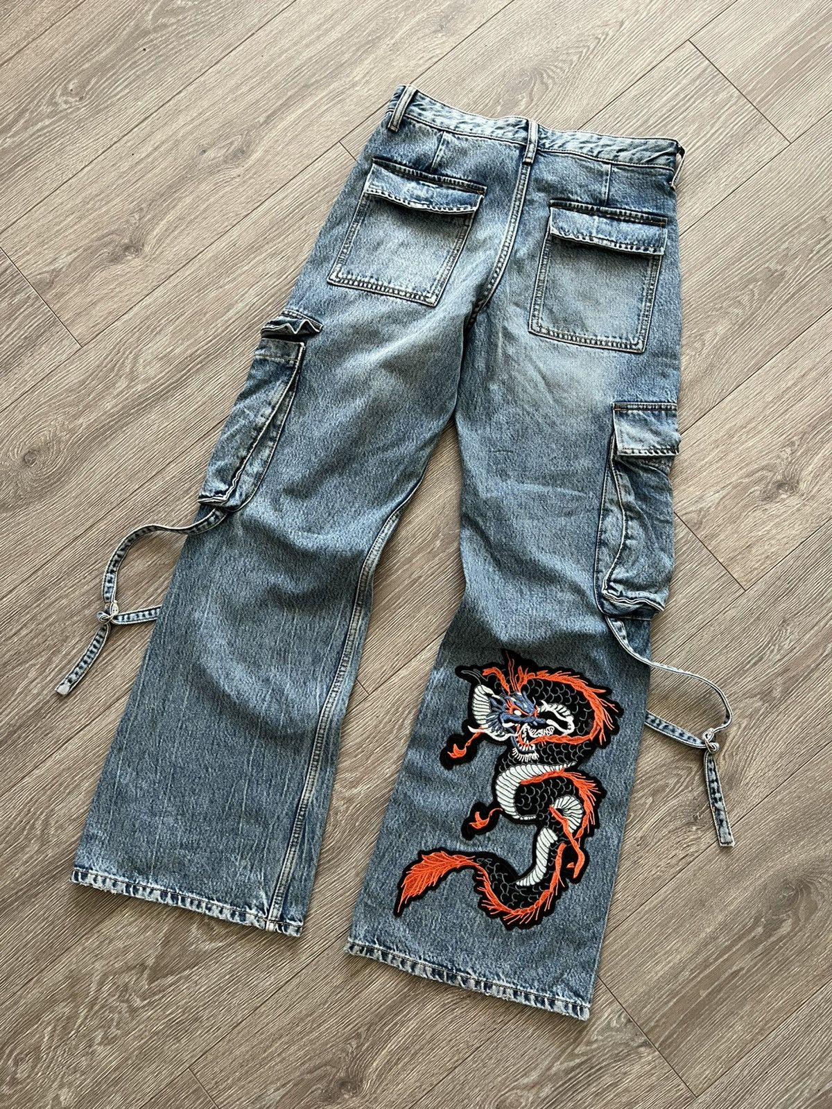 Vintage Vintage Y2K Dragon Baggy Jeans Cargo Pants Wide Leg Size US 30 / EU 46 - 2 Thumbnail