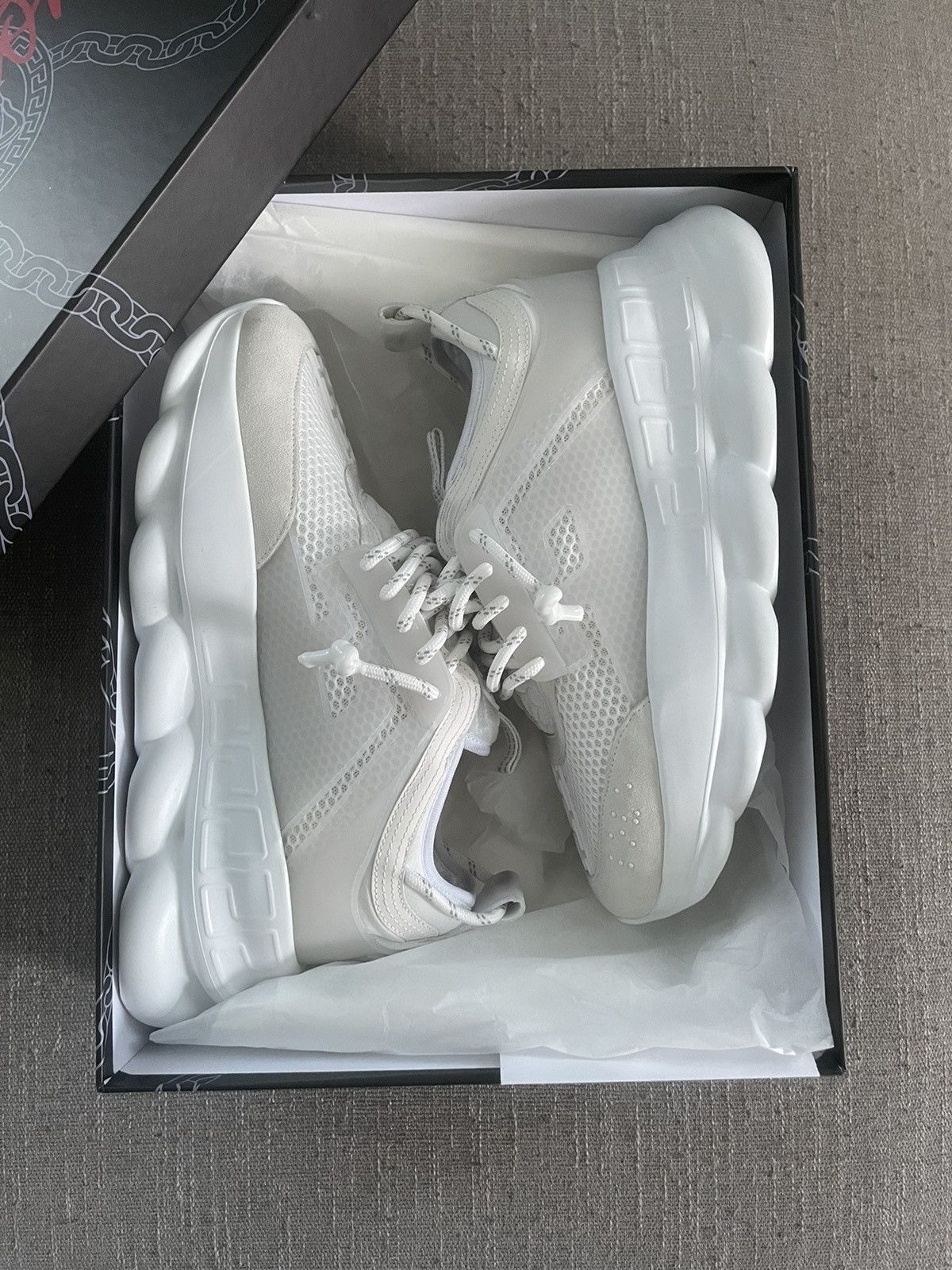 Versace Chain Reaction Triple White: kickonfires.cc