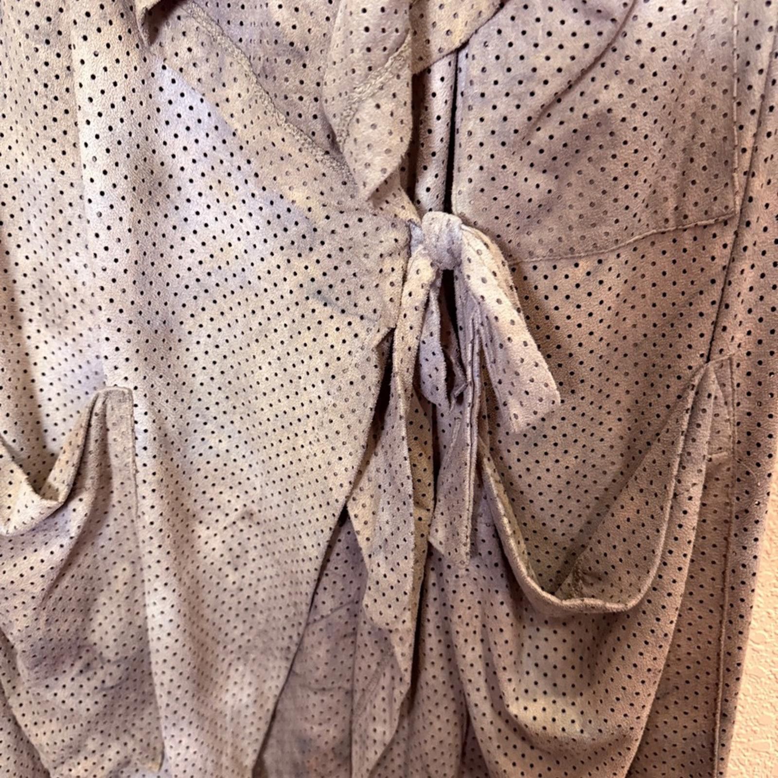 Other Alembika Earth Tone Tie Front Perforated Duster Sz M Size M / US 6-8 / IT 42-44 - 6 Thumbnail