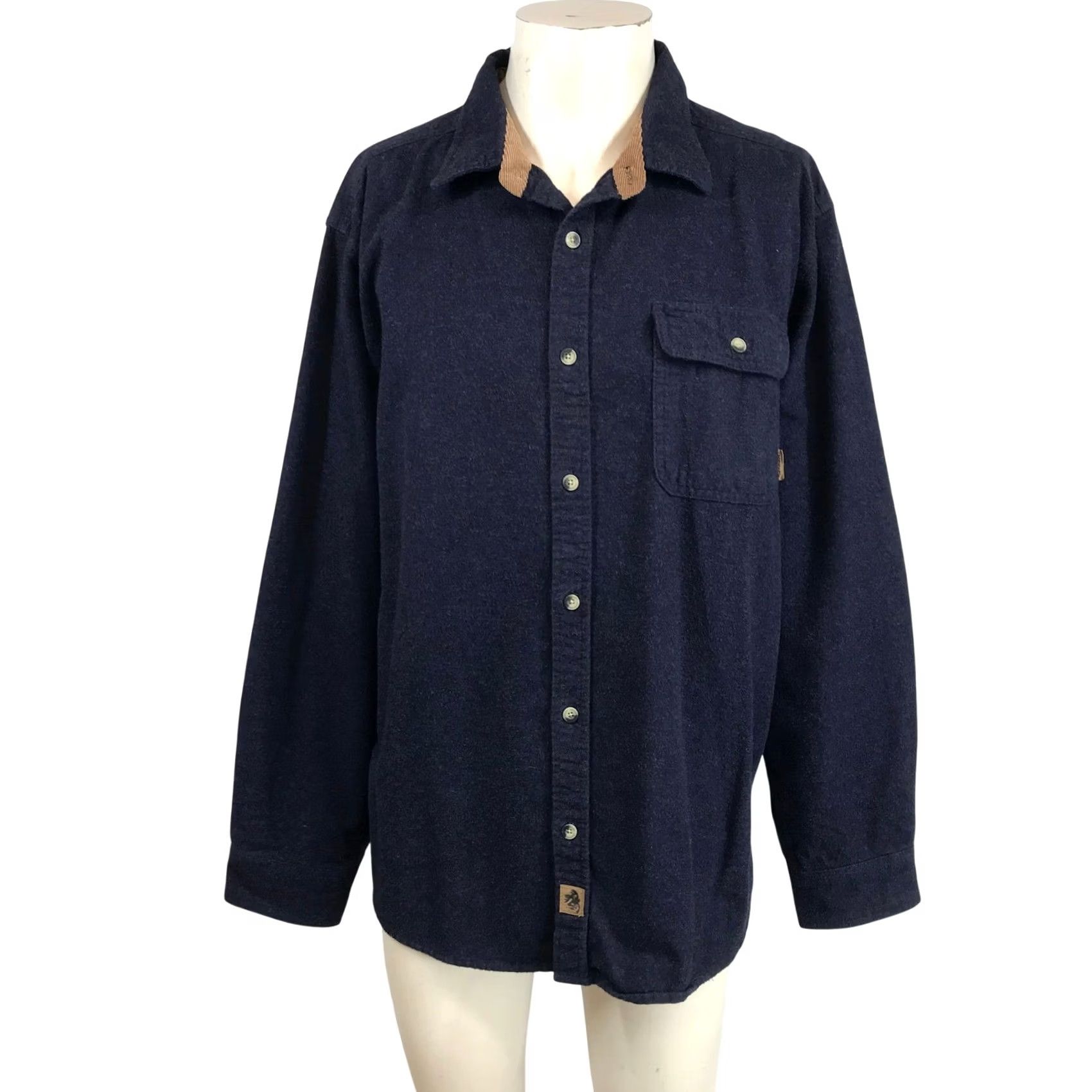 Vintage Legendary Whitetails Navy Blue Cotton Flannel Shirt XL Regular Button-Up Collar Size US XL / EU 56 / 4 - 2 Thumbnail