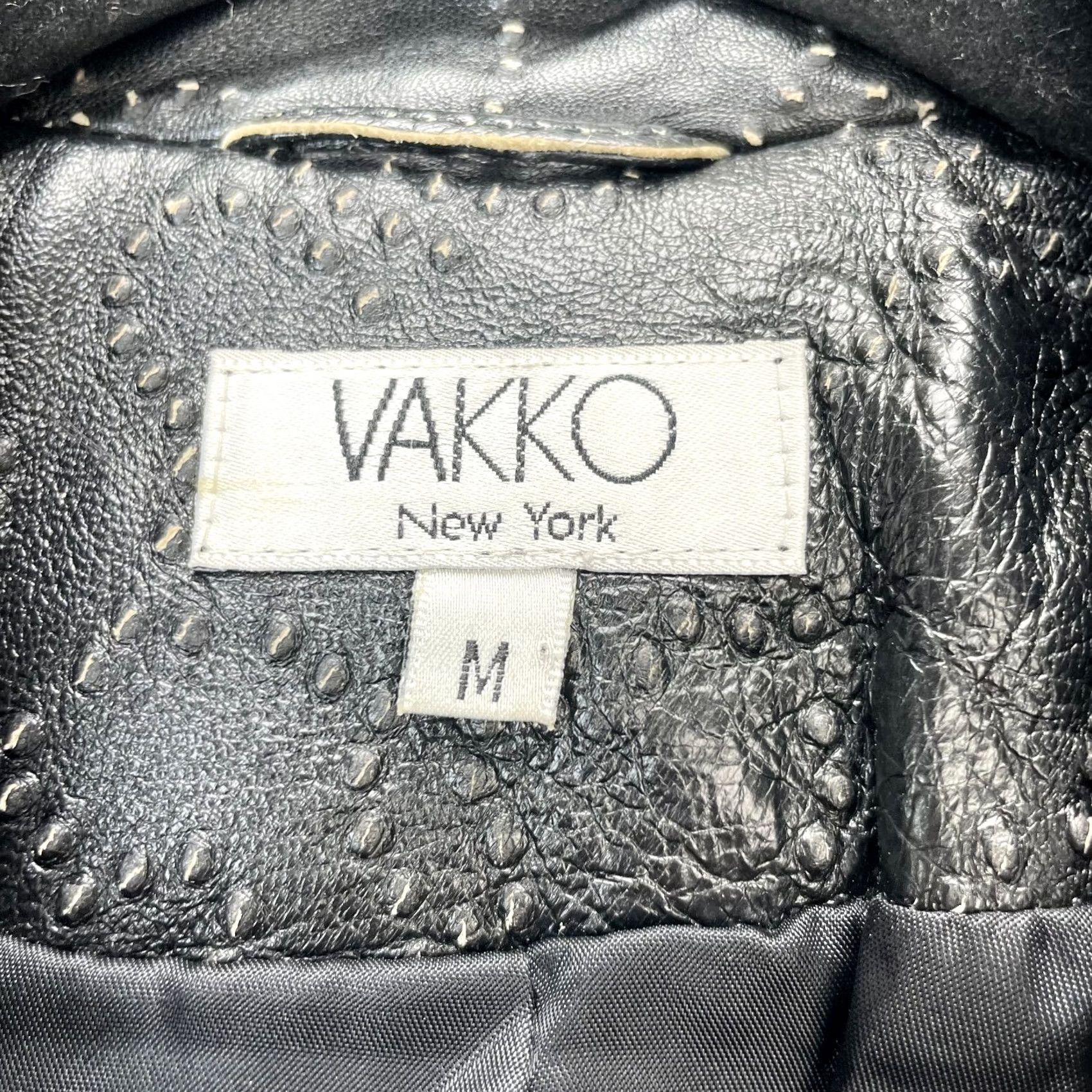 Vintage VTG Vakko Jacket Womens Medium Black Leather Floral Embroidered New York Blazer Size M / US 6-8 / IT 42-44 - 4 Thumbnail