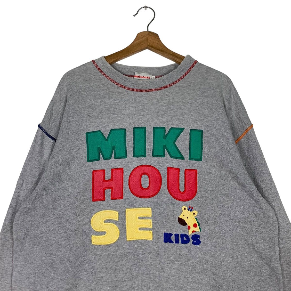 Japanese Brand 90's MIKIHOUSE Big Logo Sweater Sweatshirts #0792-C36 Size US L / EU 52-54 / 3 - 2 Thumbnail