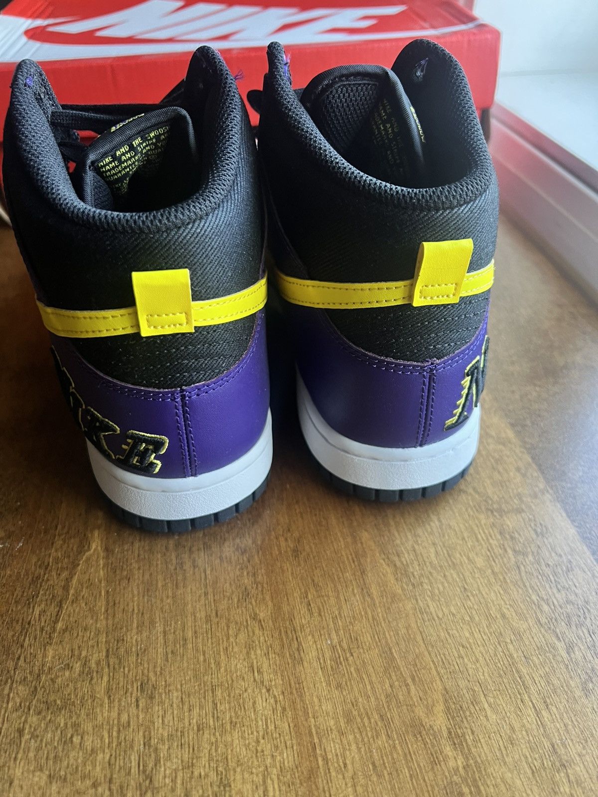 Nike × Vintage Nike Dunk High EMB Lakers Size US 8 / EU 41 - 4 Thumbnail