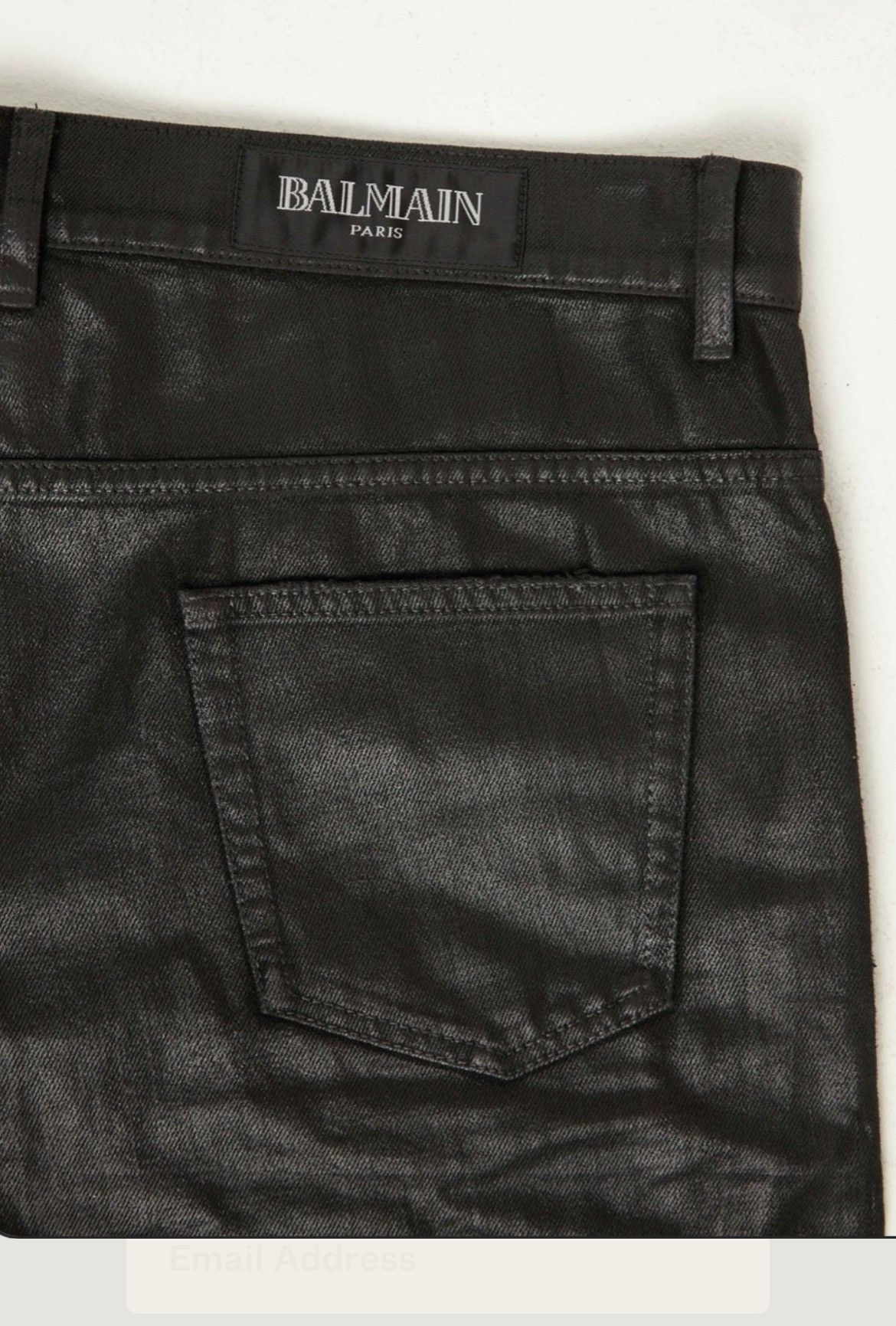 Balmain Balmain Waxed/Leather Paneled Biker Jeans Size US 30 / EU 46 - 4 Thumbnail
