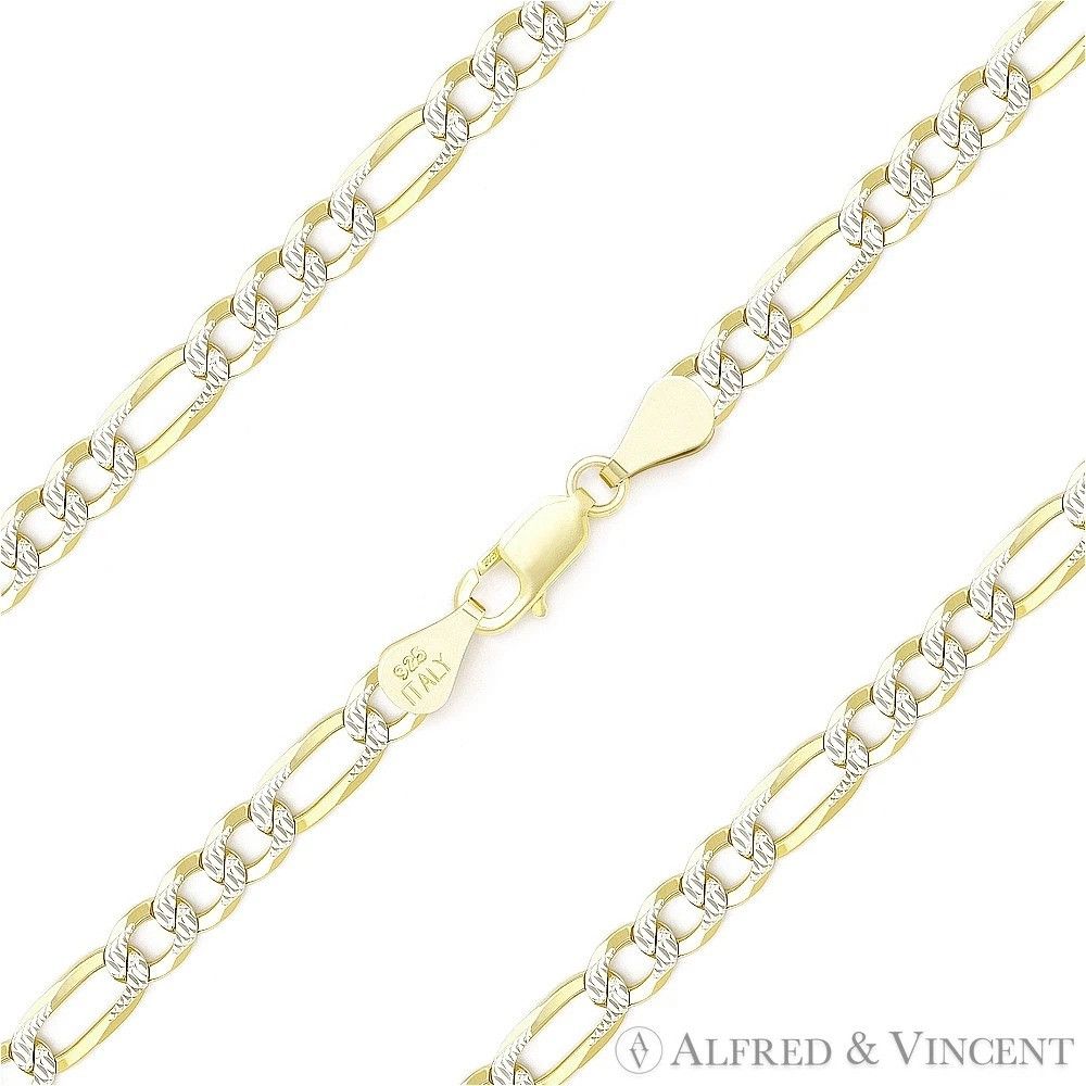 Other 3.6mm Figaro / Figaroa Link D-Cut Pave Chain Anklet Size ONE SIZE - 1 Thumbnail