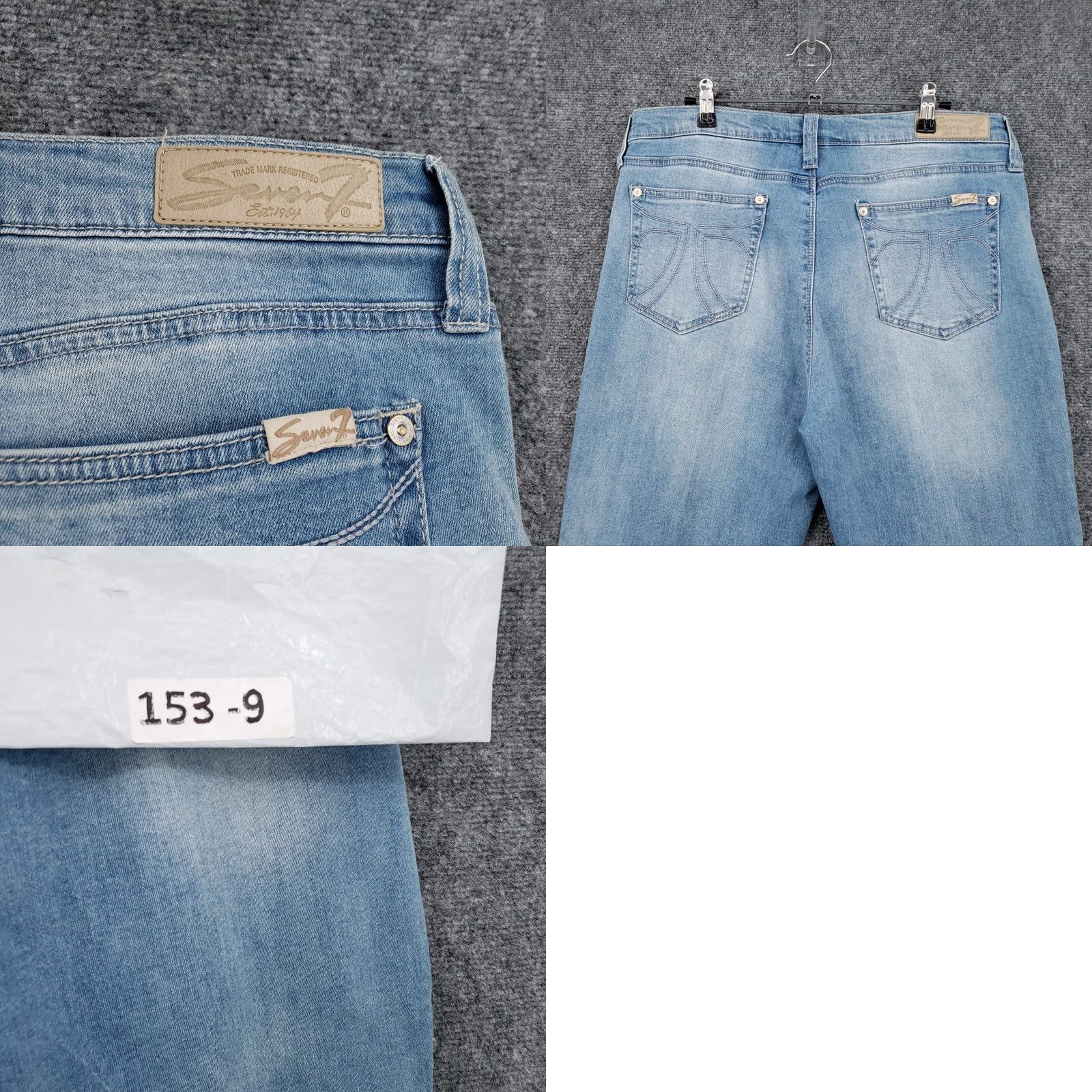 Vintage Seven7 Jeans Women 12 Blue Skinny Easy Fit Mid Rise Medium Wash Denim Distressed Size 34" / US 12 / IT 48 - 10 Thumbnail
