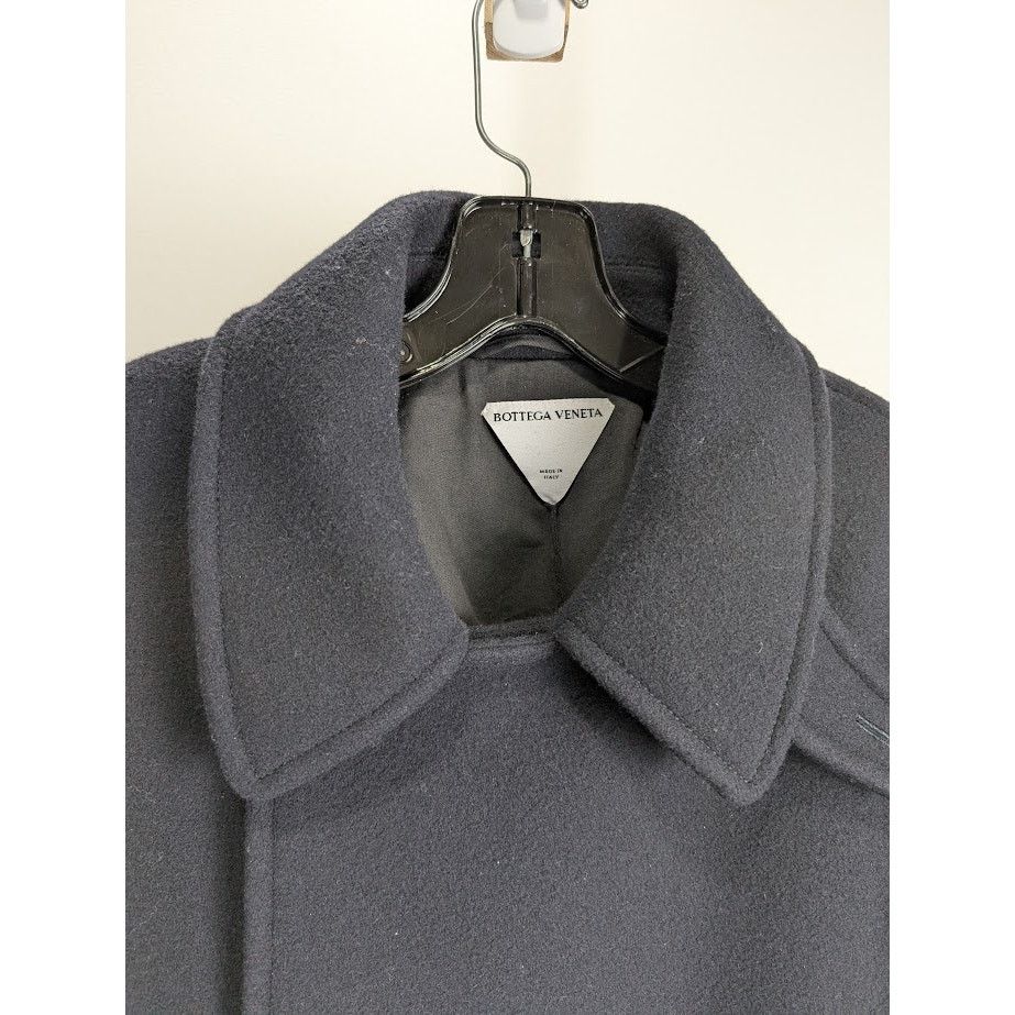 Bottega Veneta o1rshd1 Double Wool Cashmere Coat in Midnight Blue Size US L / EU 52-54 / 3 - 3 Thumbnail