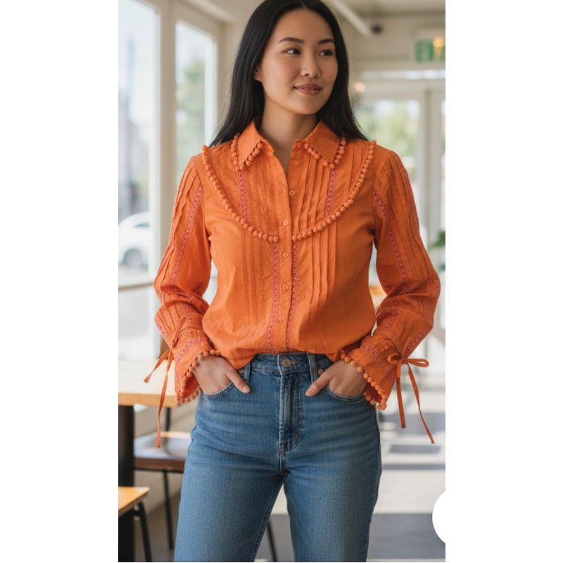 Other Rosalita Mcgee Dopamine Orange Embellished Shirt size Medium Size M / US 6-8 / IT 42-44 - 1 Thumbnail