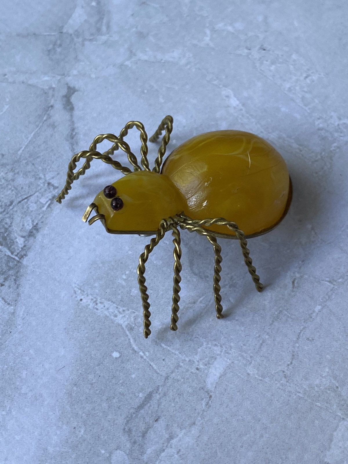 Jewelry × Vintage Soviet Vintage Yellow Spider Brooch - Rare Collectible Size ONE SIZE - 1 Thumbnail