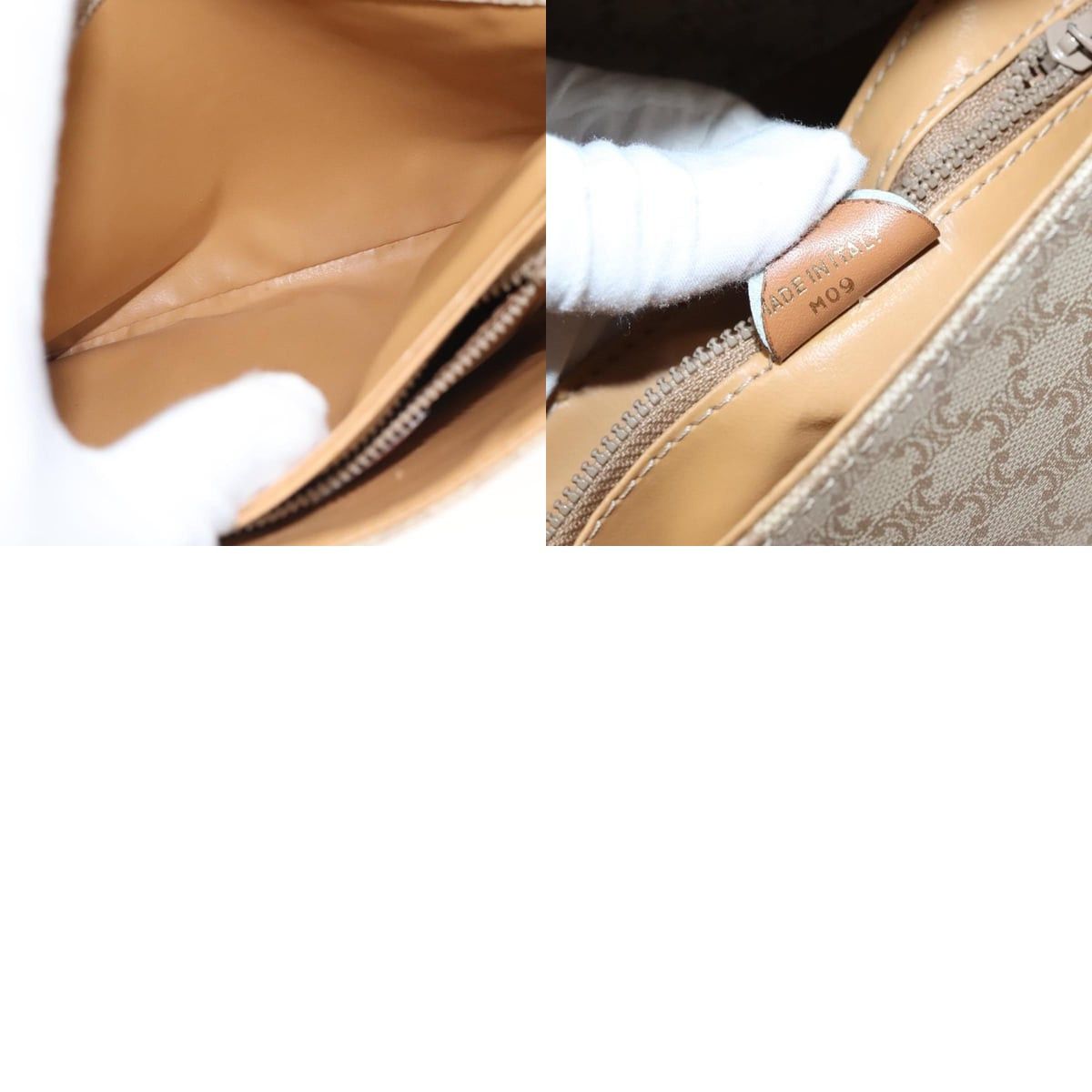 Celine CELINE Macadam Canvas Shoulder Bag Pvc Beige Gold Size ONE SIZE - 13 Thumbnail