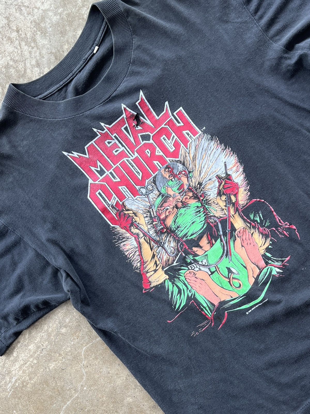 Band Tees Vintage 1989 Metal Church Fake Healer Tee Large Size US L / EU 52-54 / 3 - 1 Thumbnail