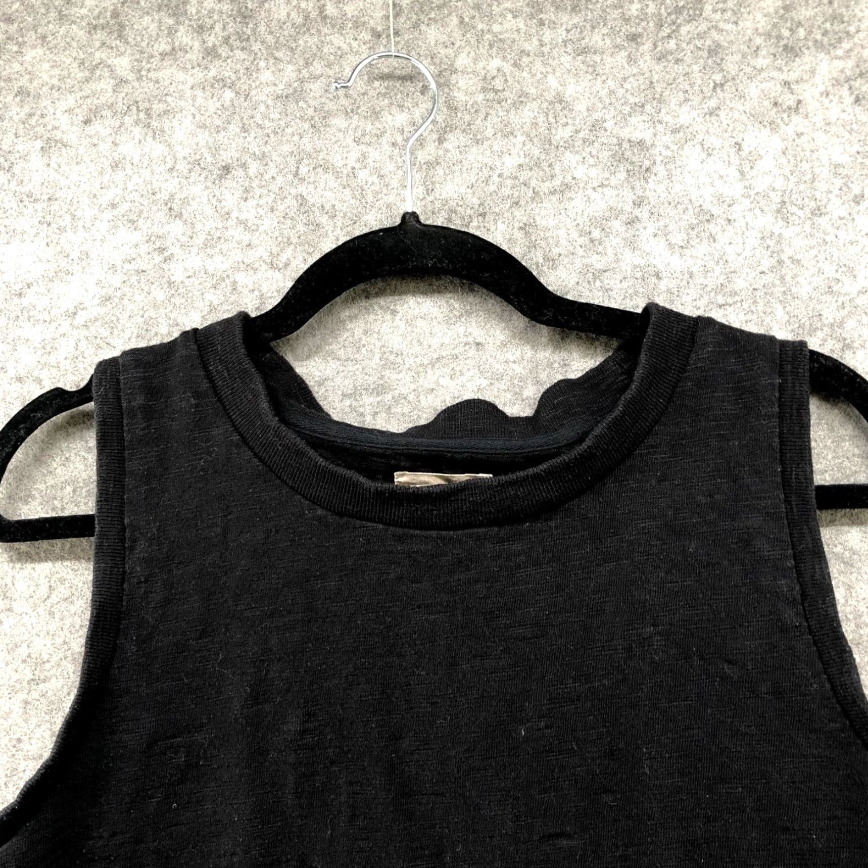 Lou & Grey Lou & Grey Cropped Tank Neck Crewneck Cotton Womens L Black Tank Top Size L / US 10 / IT 46 - 3 Thumbnail