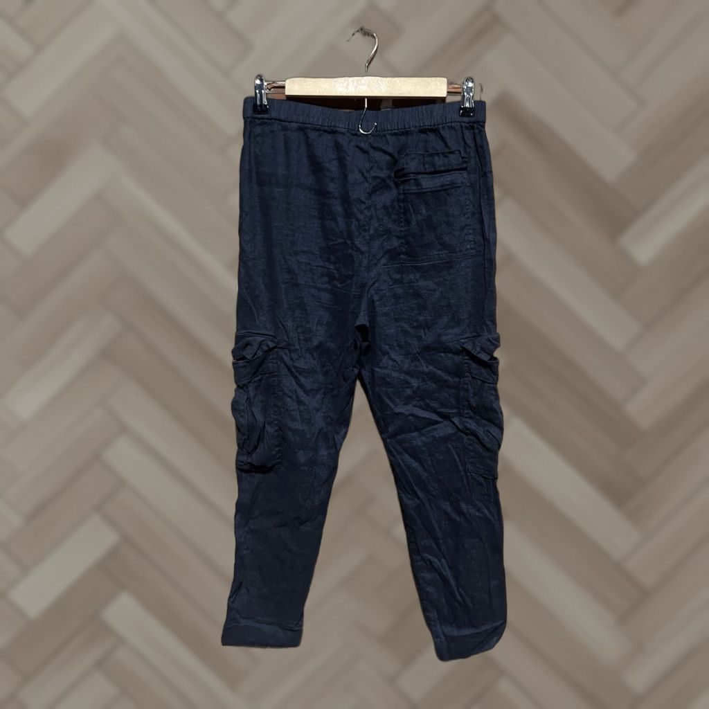 Theory Theory Womens Cargo Pants Blue Linen Small S Regular Pull On Hair? Size 28" / US 6 / IT 42 - 1 Thumbnail