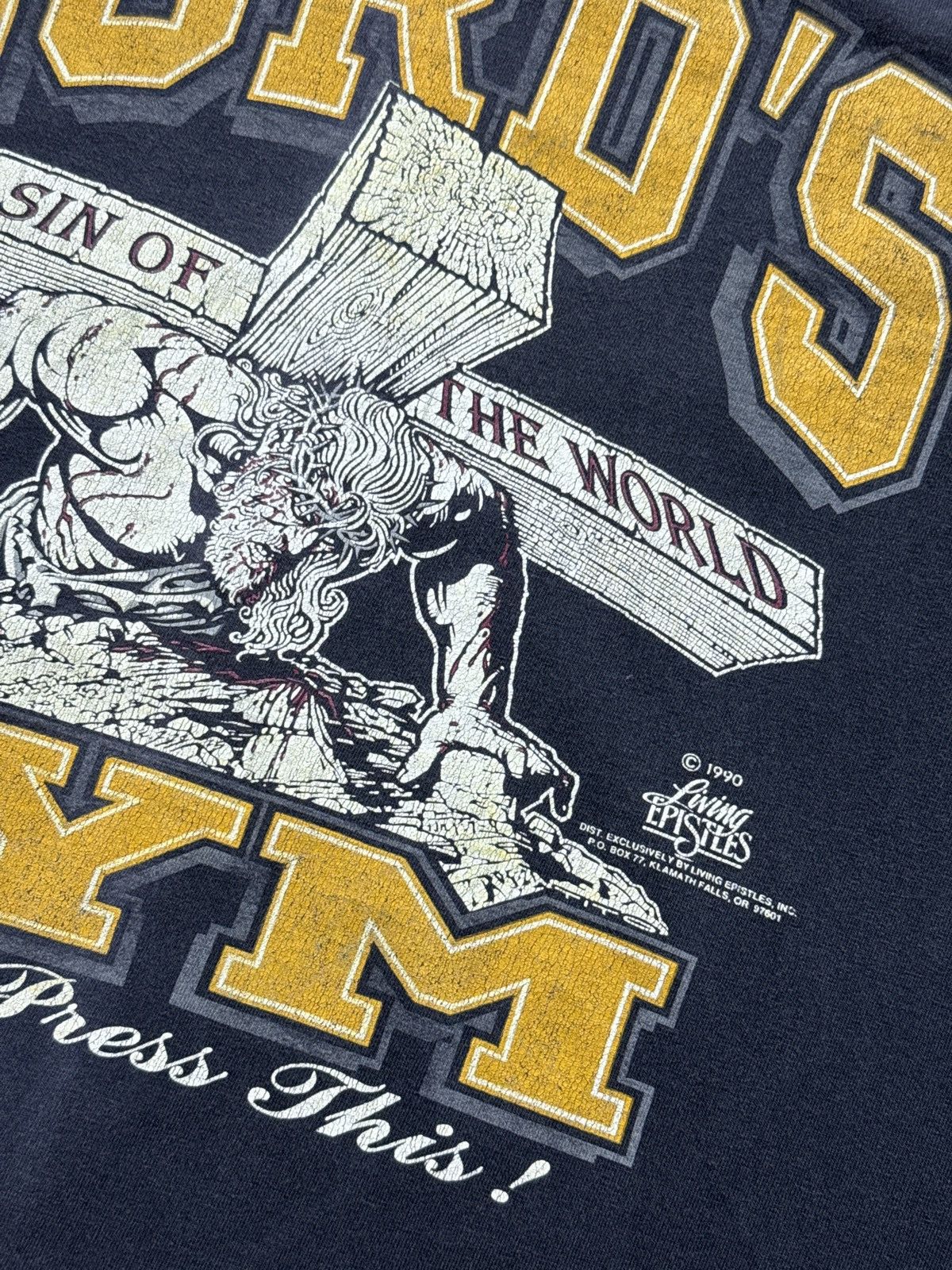 Vintage *RARE* VINTAGE 1990 90s LORD’S GYM GOD BODYBUILDING T-SHIRT Size US XXL / EU 58 / 5 - 9 Thumbnail