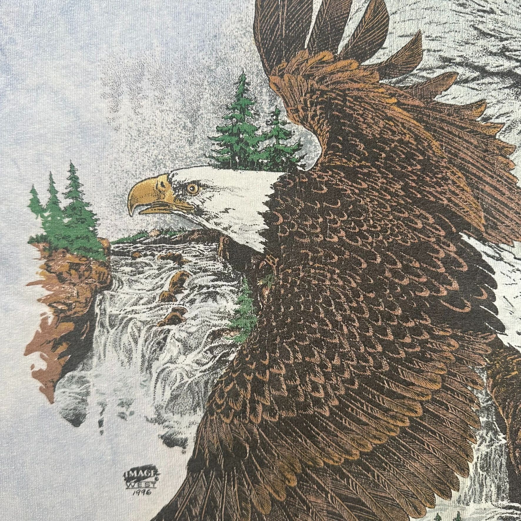 Vintage Vintage 90s Eagle Nature T-Shirt Cody Wyoming 1996 Western W Size US L / EU 52-54 / 3 - 3 Thumbnail