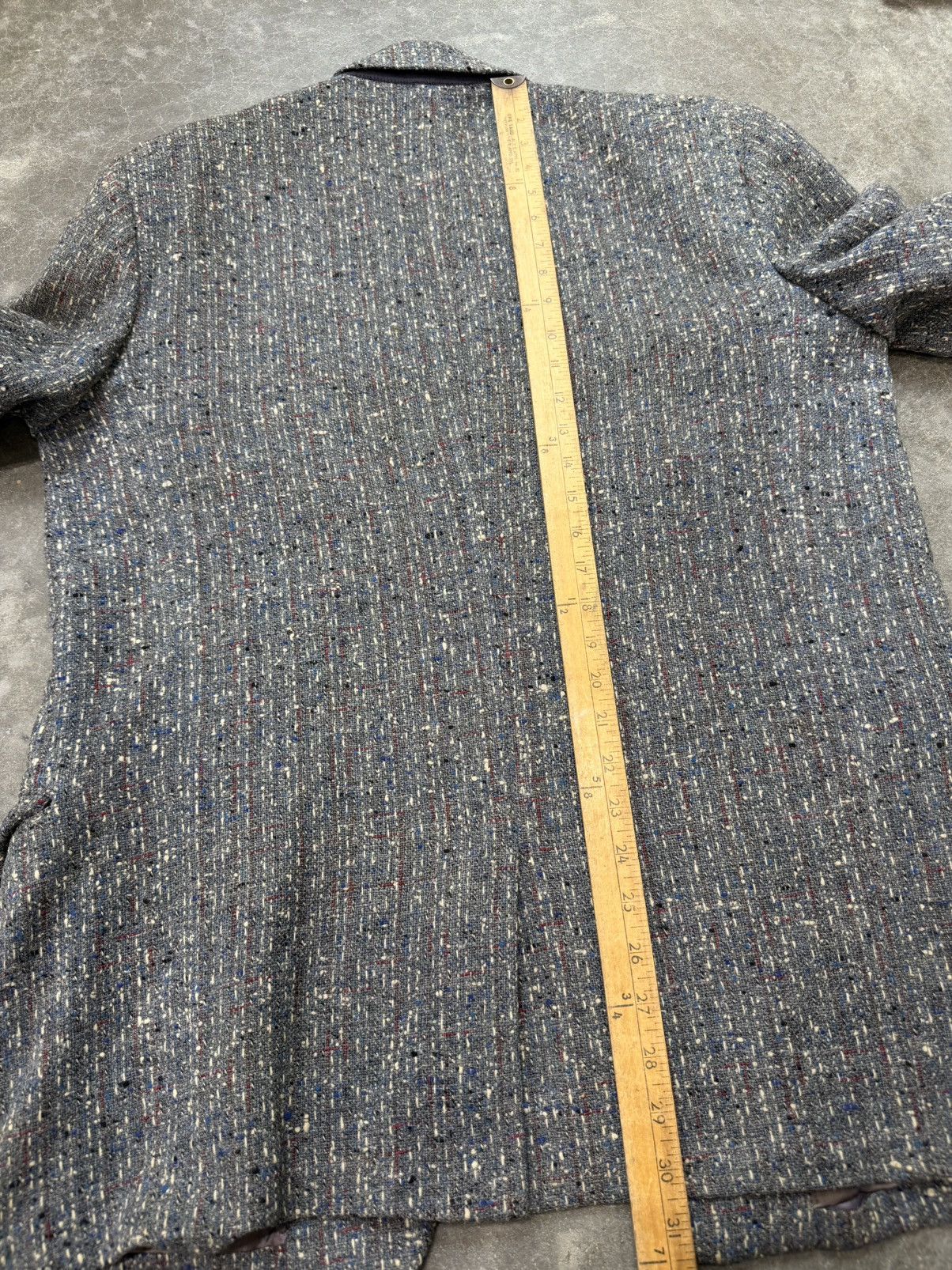 Vintage 50s Grey Black/Blue/Red Atomic Fleck Wool Rockabilly Jacket Size 44R - 18 Thumbnail